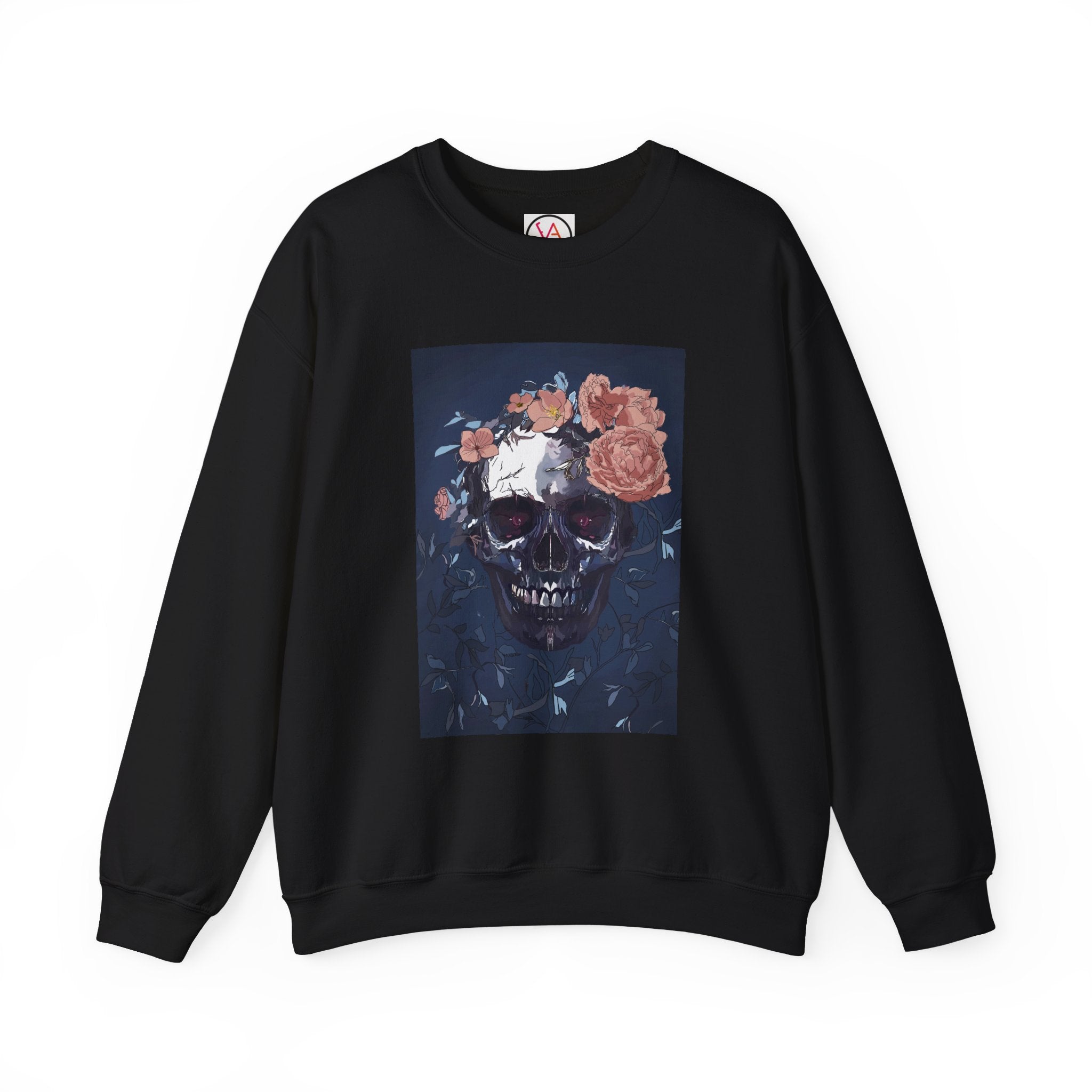 Cozy Floral Skull Sweatshirt