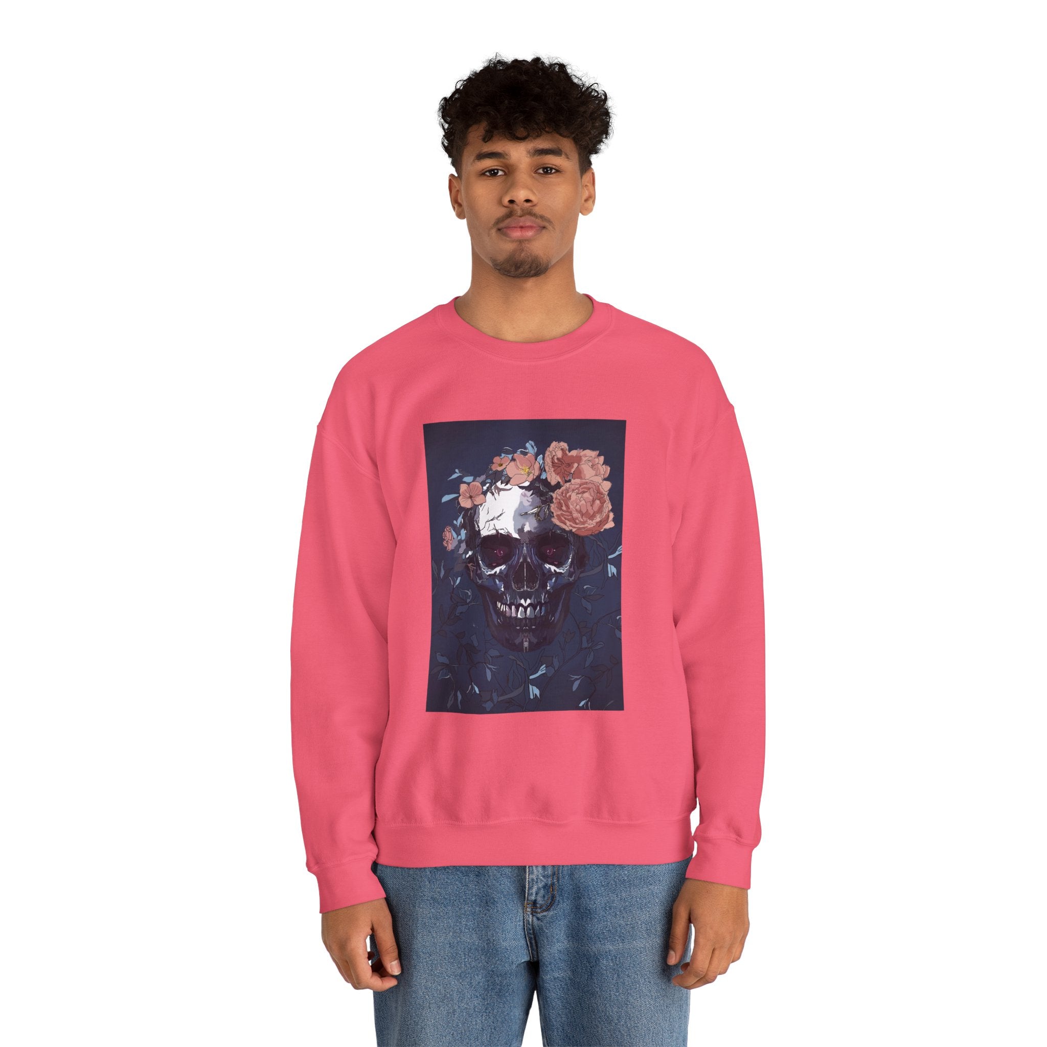 Cozy Floral Skull Sweatshirt