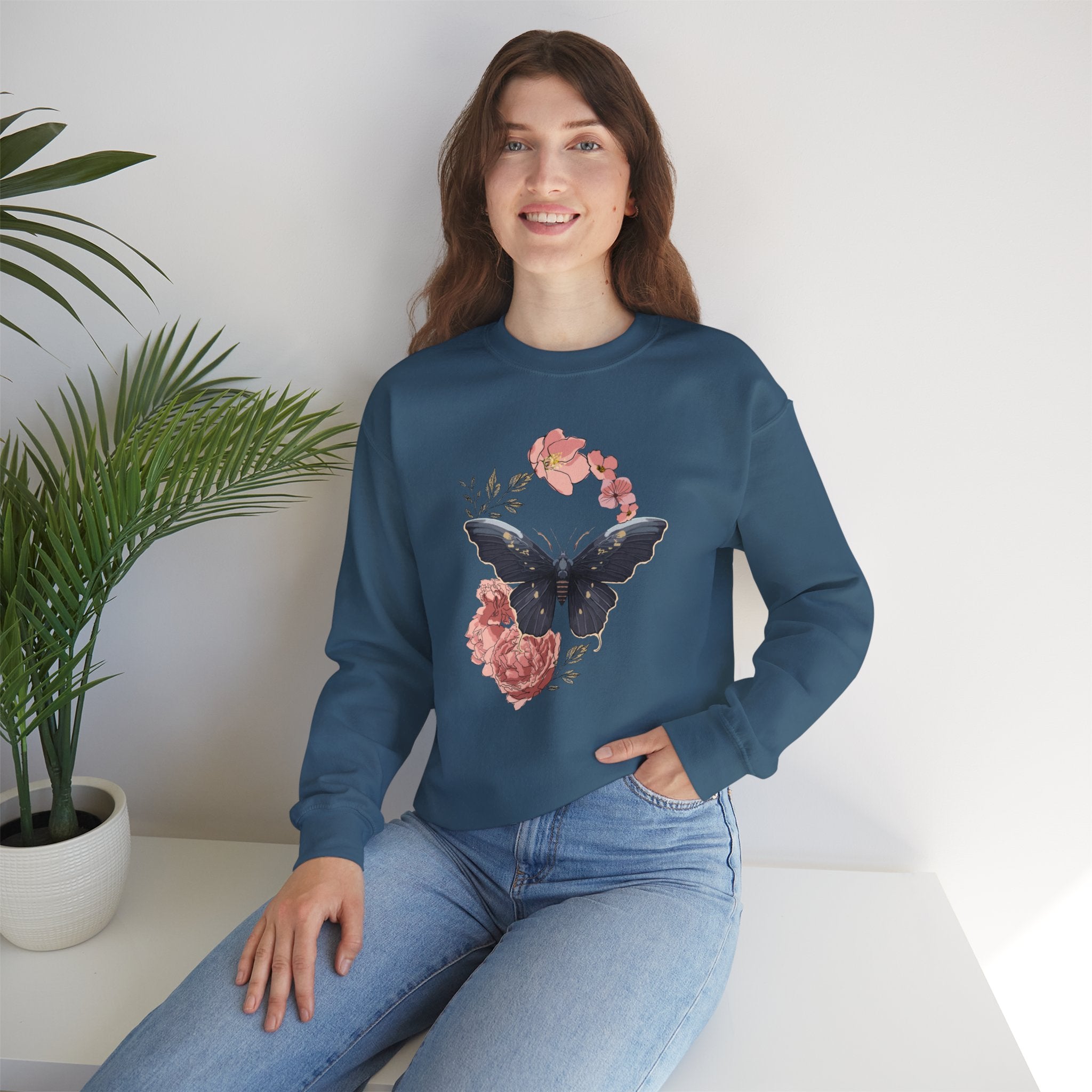 Cozy Unisex  Butterfly Floral Sweatshirt