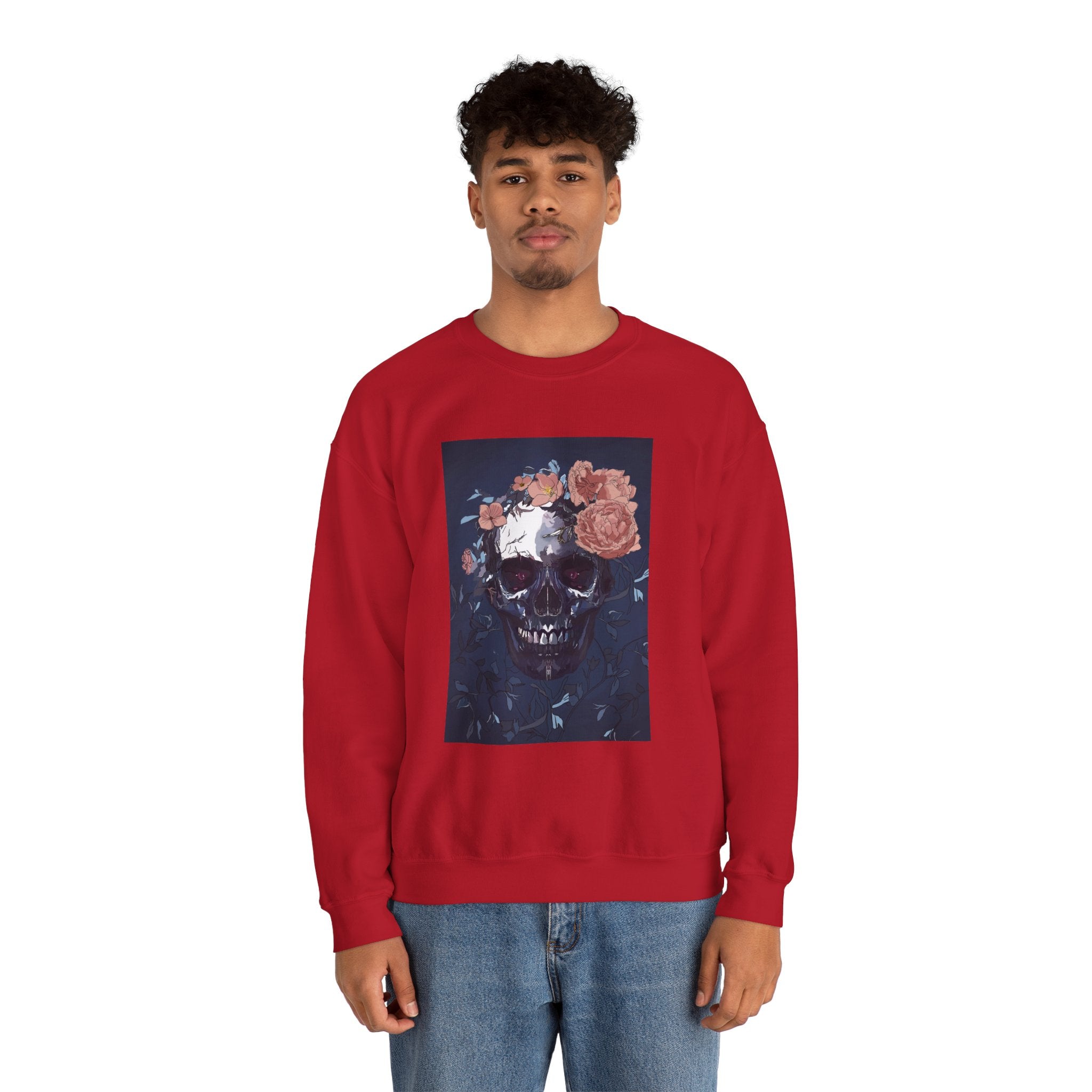 Cozy Floral Skull Sweatshirt