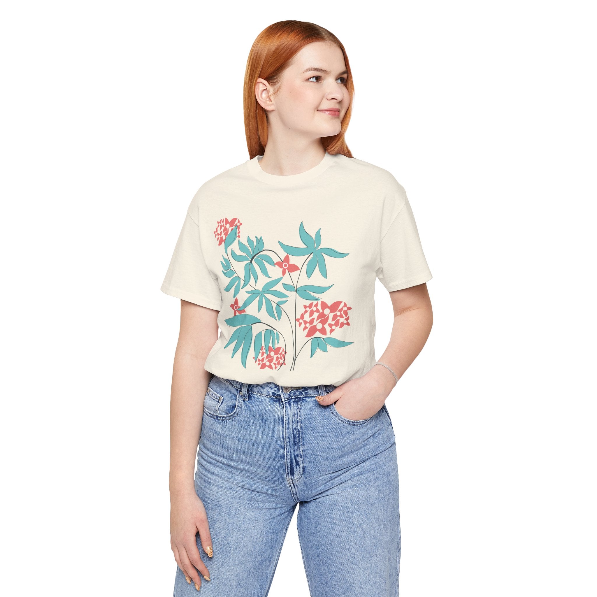 Floral Graphic Unisex Cotton T-Shirt