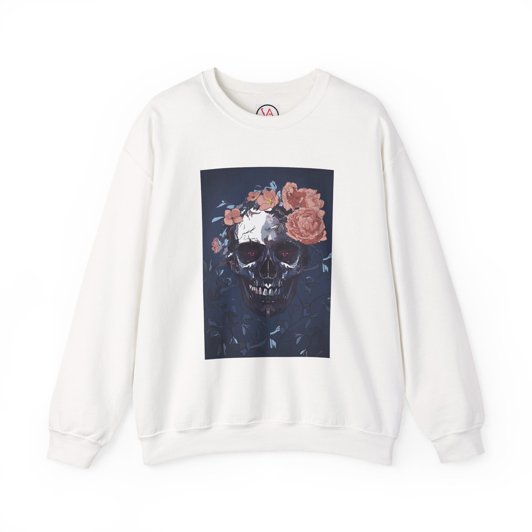 Cozy Floral Skull Sweatshirt