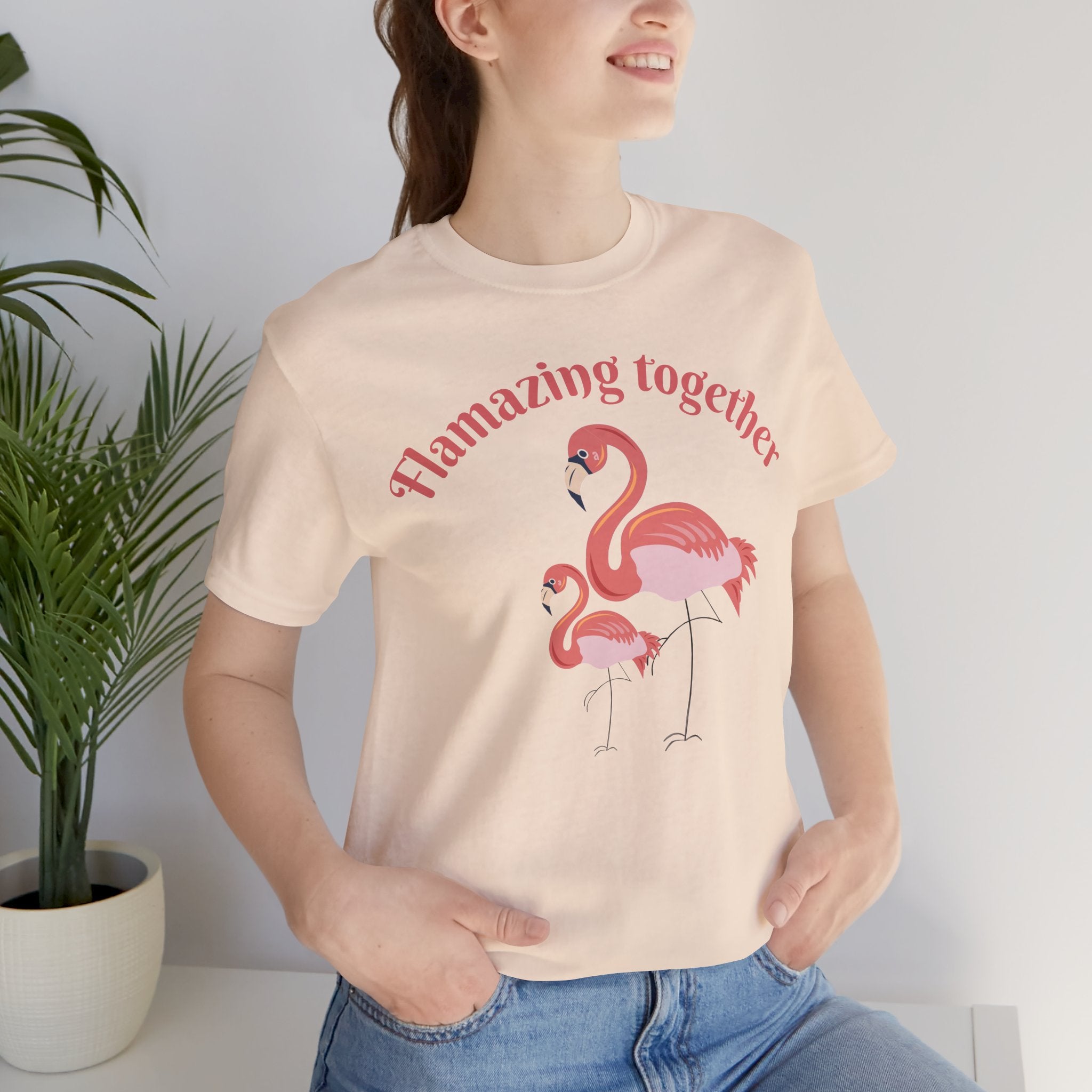Flamingo Printed Unisex 100% Cotton T-Shirt
