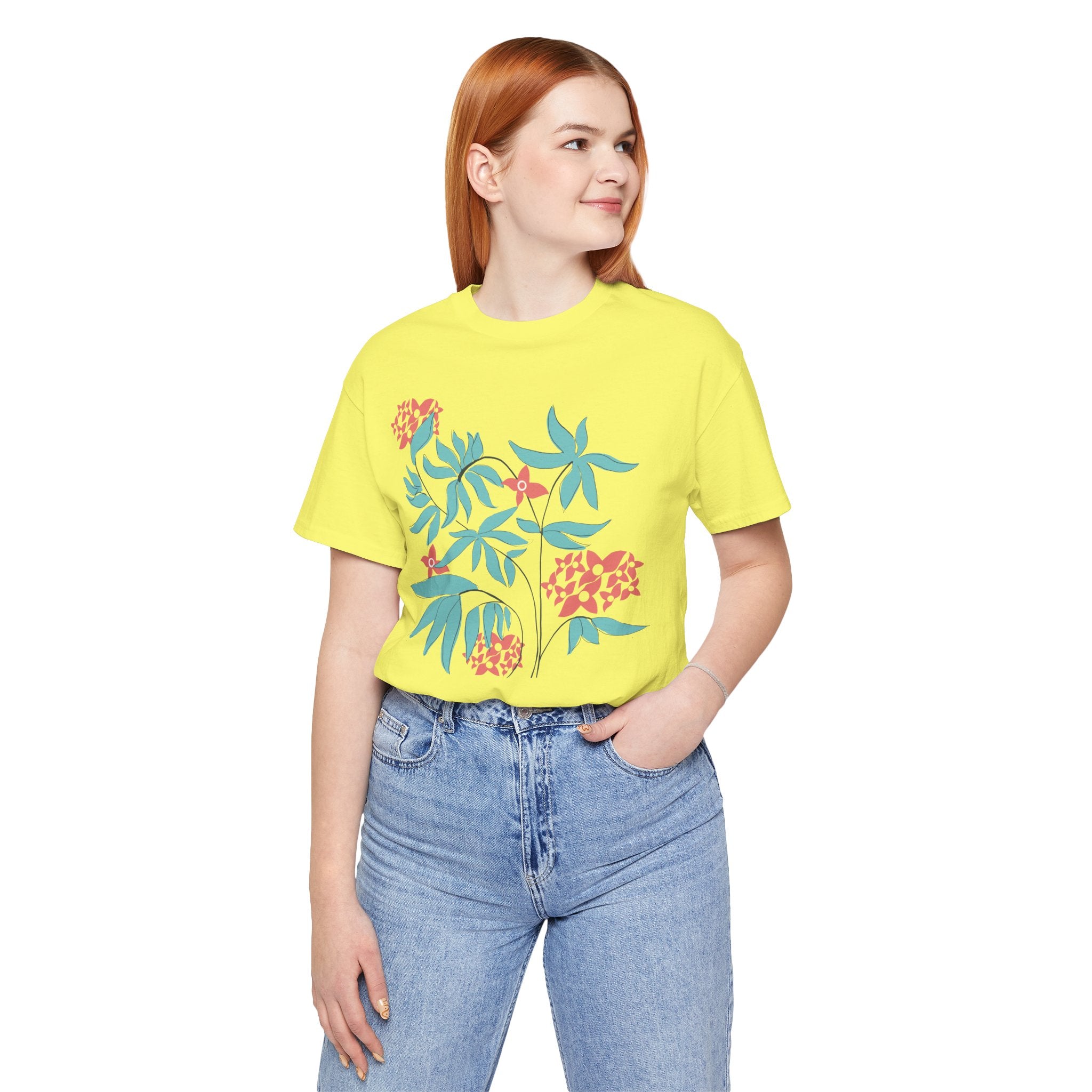 Floral Graphic Unisex Cotton T-Shirt