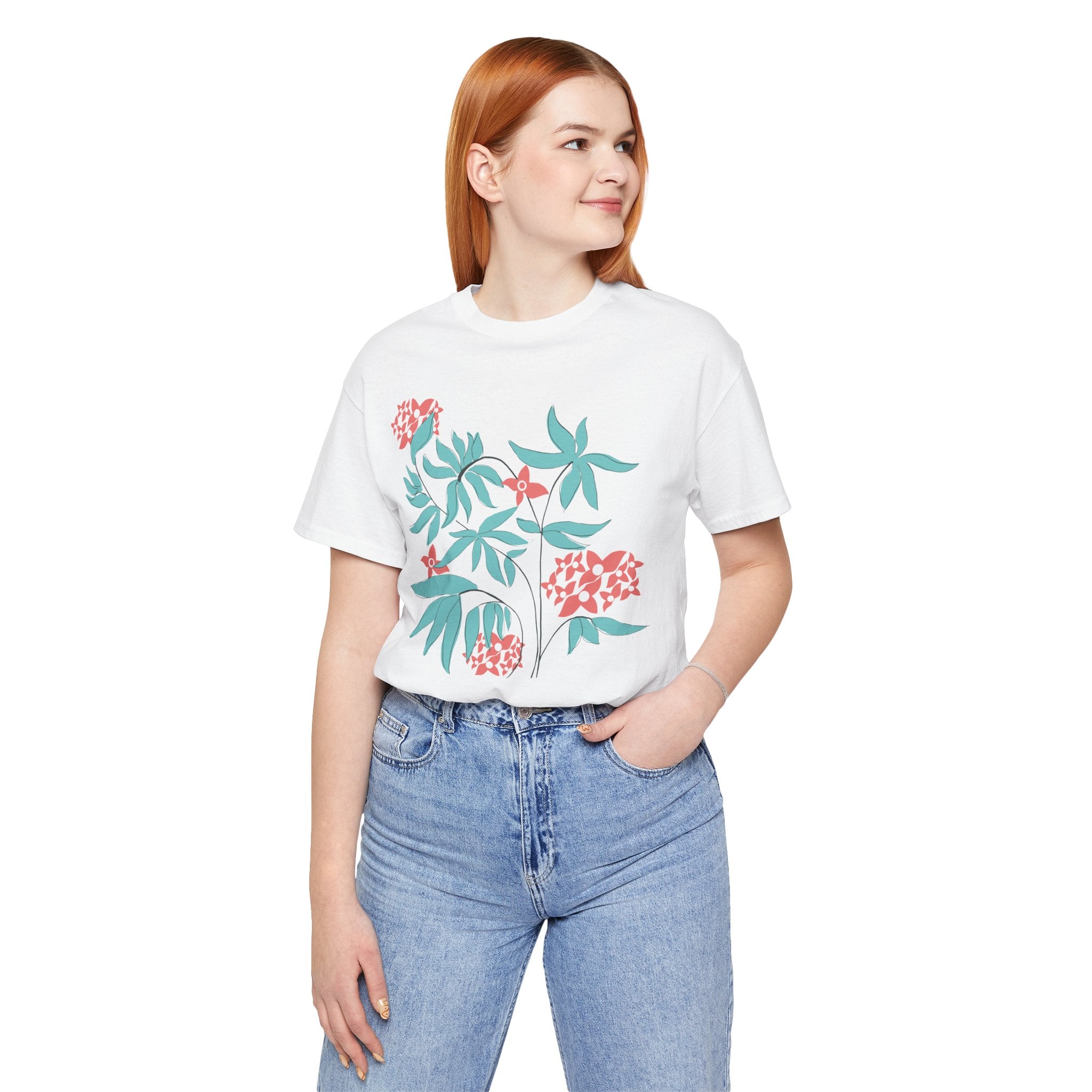Floral Graphic Unisex Cotton T-Shirt
