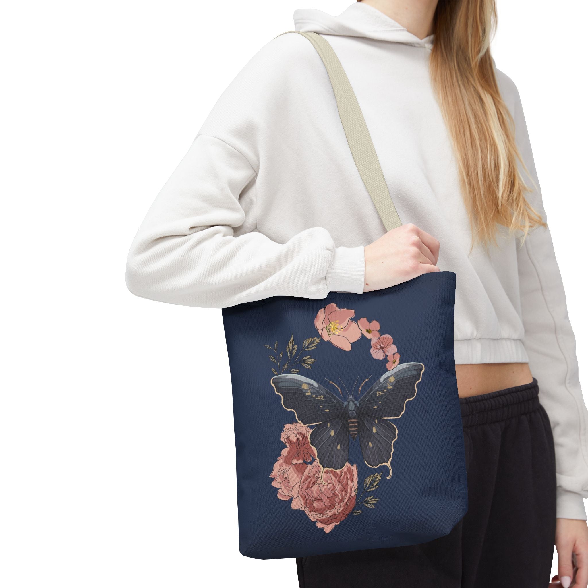 Floral Butterfly Tote Bag