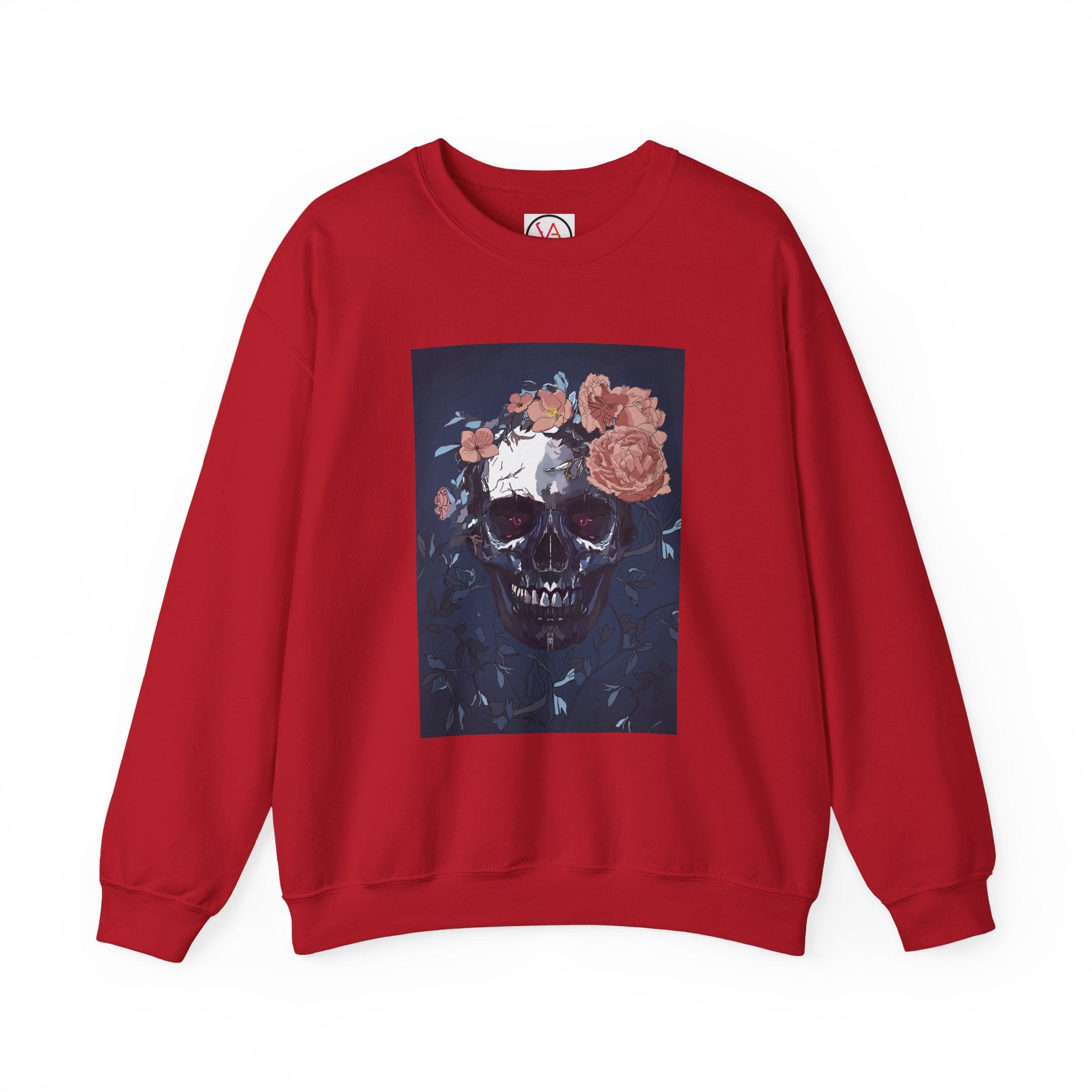 Cozy Floral Skull Sweatshirt