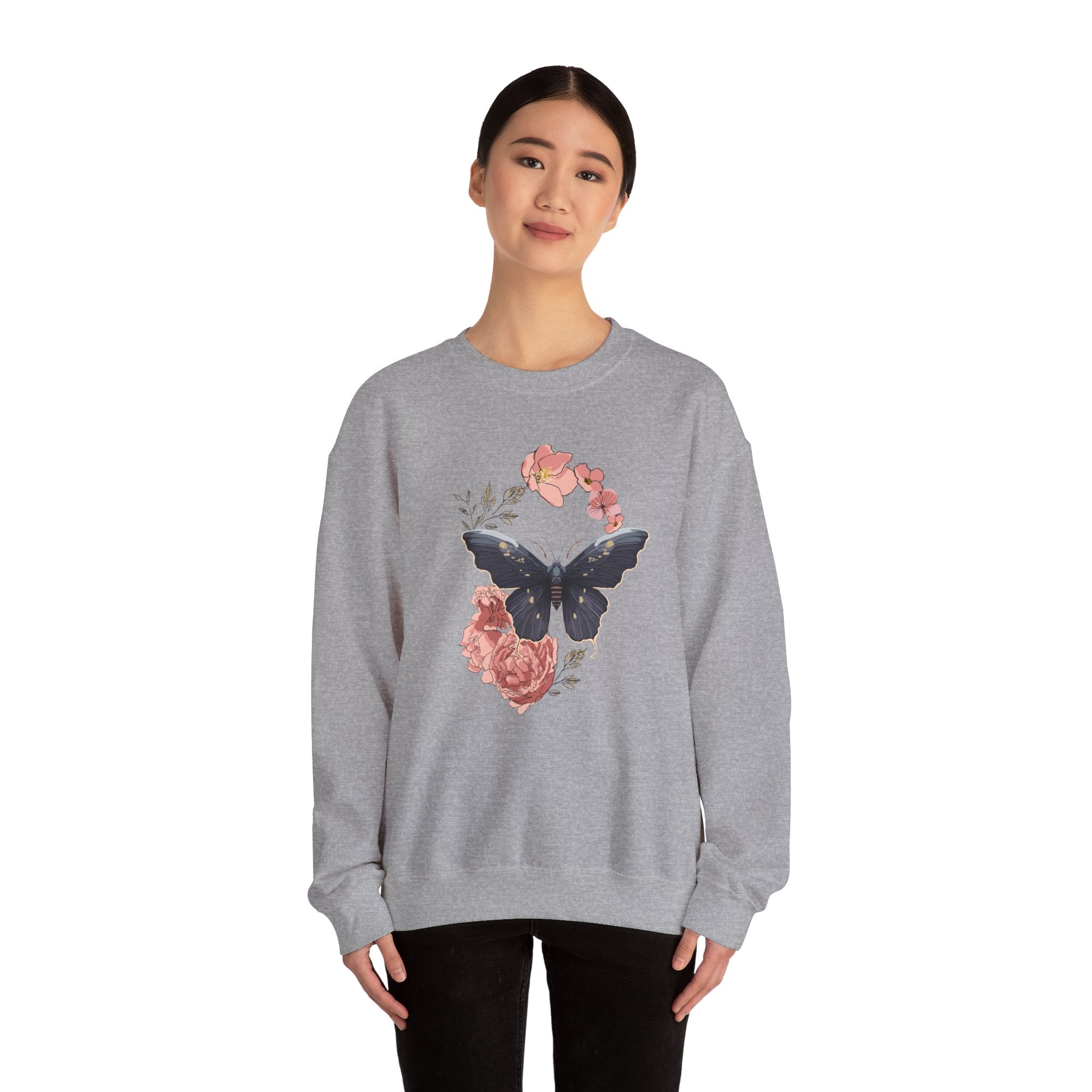 Cozy Unisex  Butterfly Floral Sweatshirt