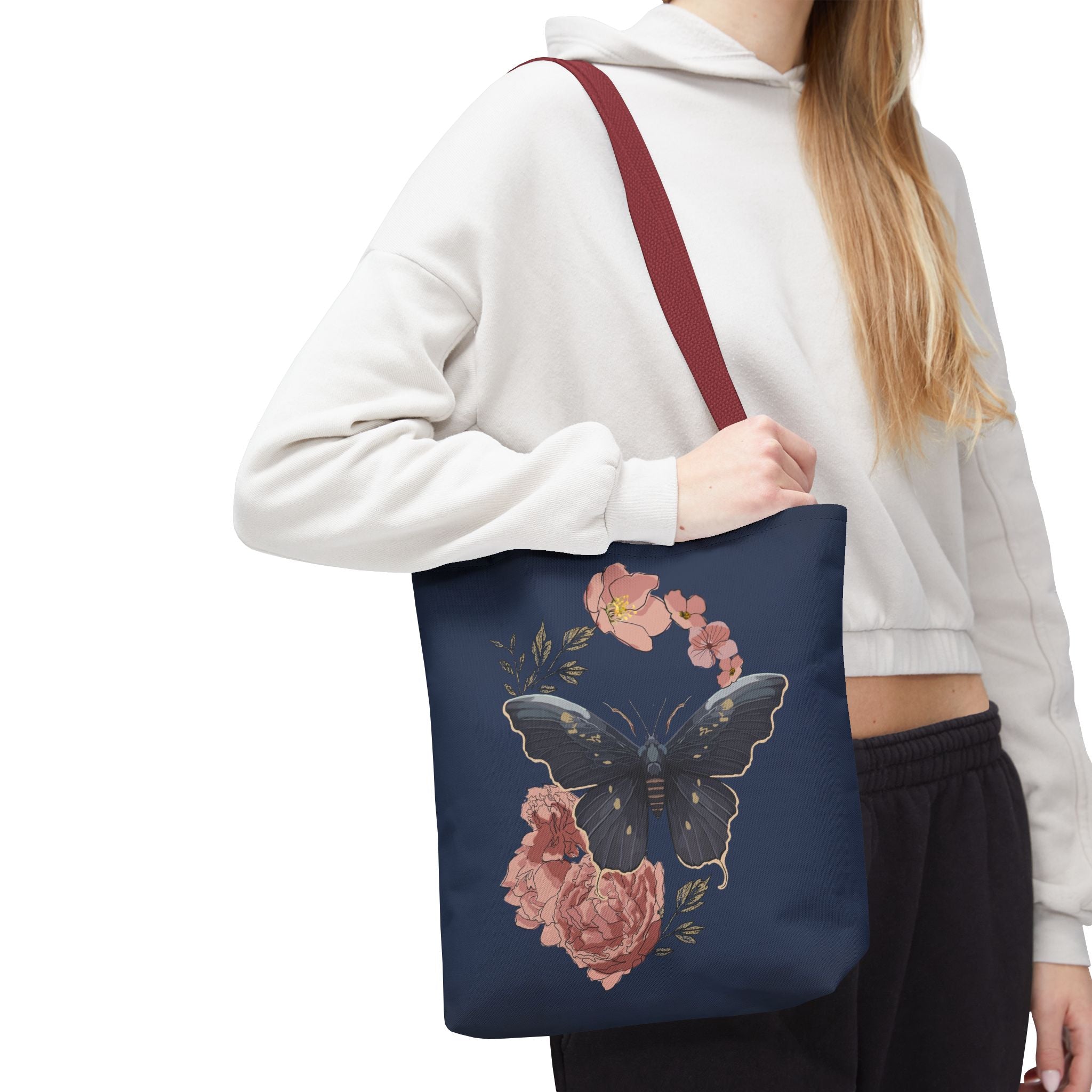 Floral Butterfly Tote Bag