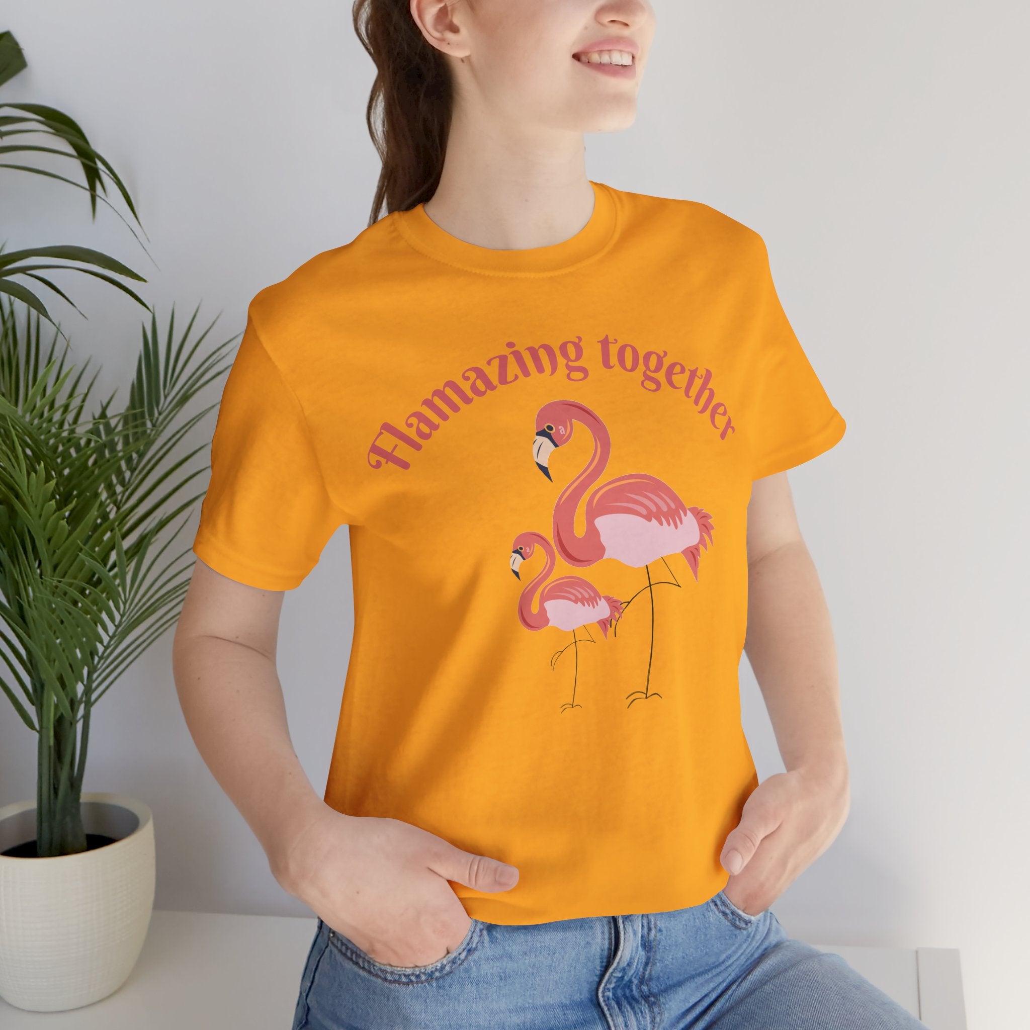 Flamingo Printed Unisex 100% Cotton T-Shirt