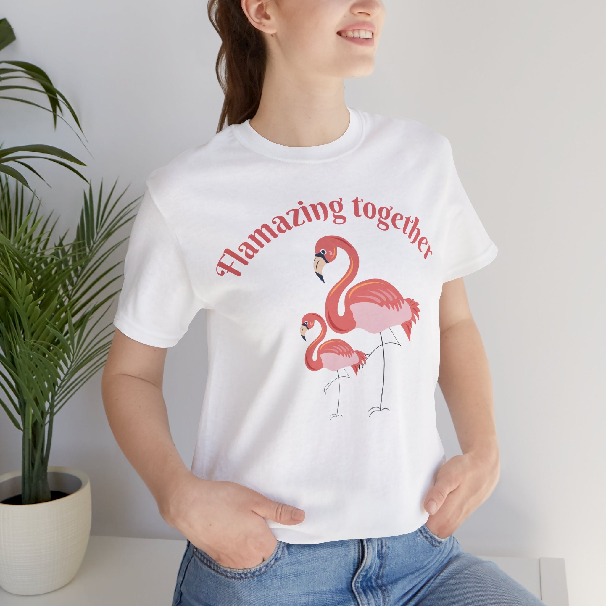 Flamingo Printed Unisex 100% Cotton T-Shirt