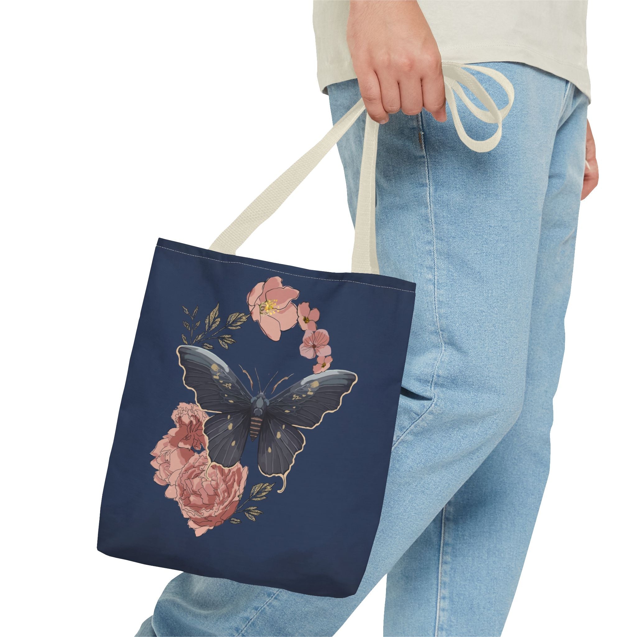 Floral Butterfly Tote Bag