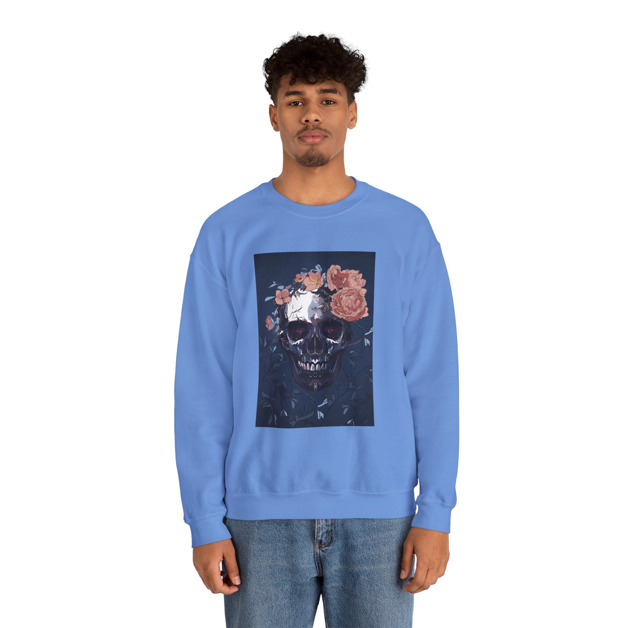 Cozy Floral Skull Sweatshirt