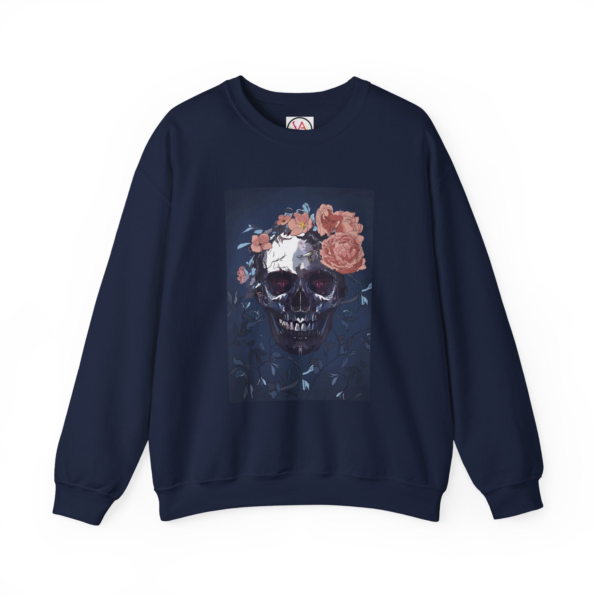 Cozy Floral Skull Sweatshirt