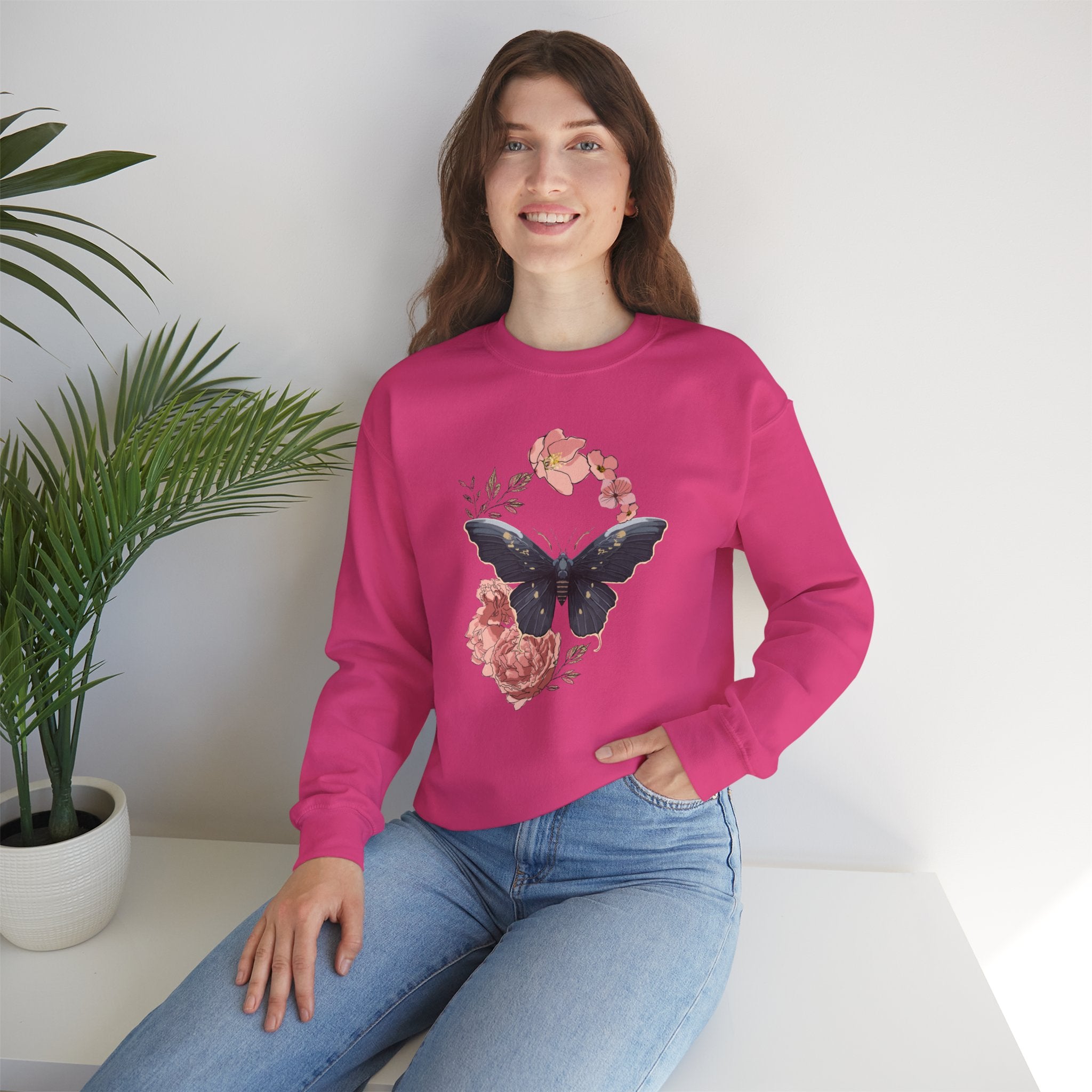 Cozy Unisex  Butterfly Floral Sweatshirt