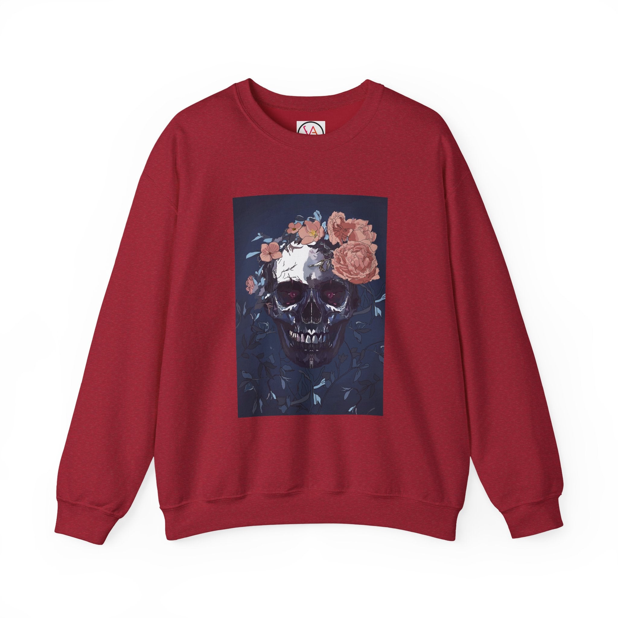 Cozy Floral Skull Sweatshirt