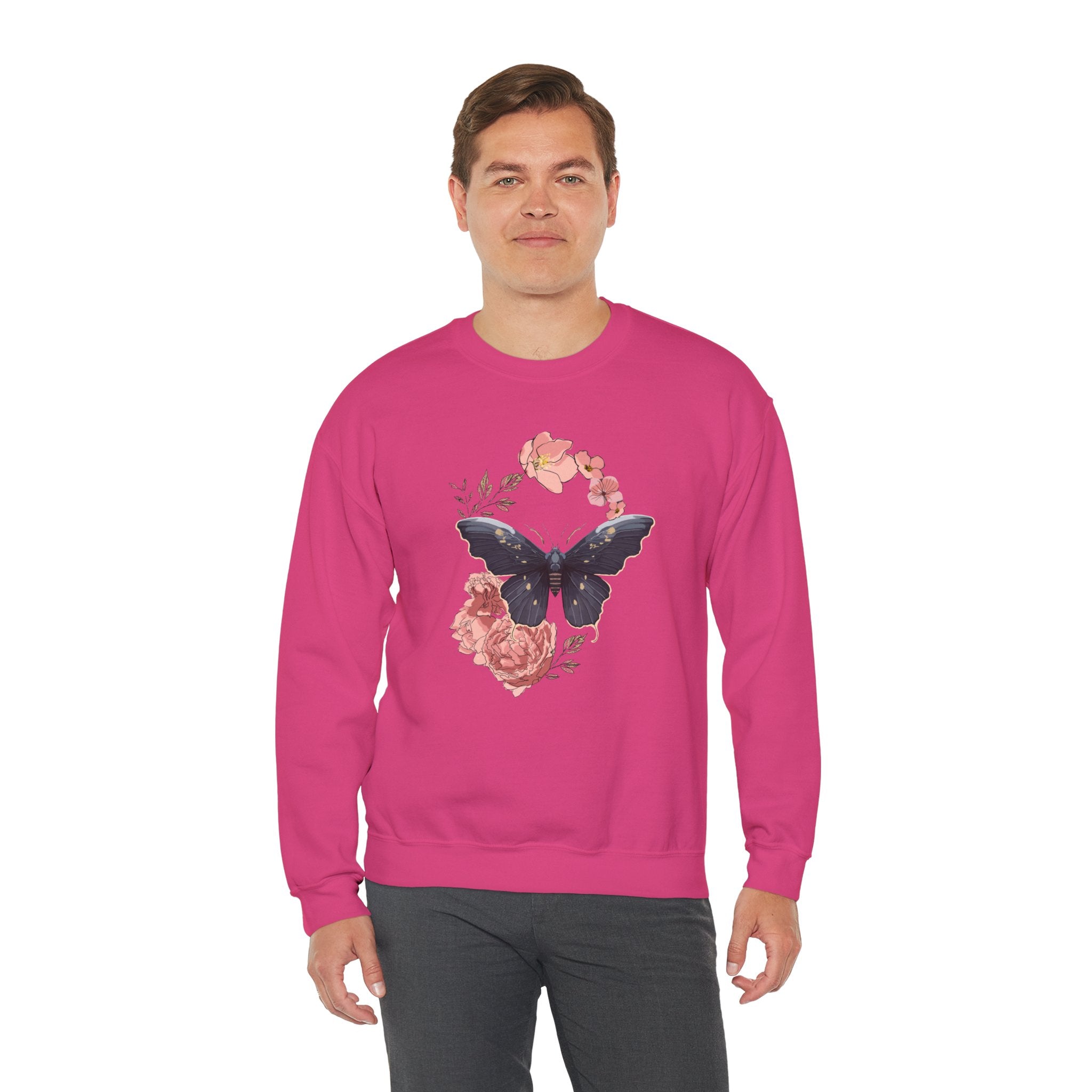 Cozy Unisex  Butterfly Floral Sweatshirt