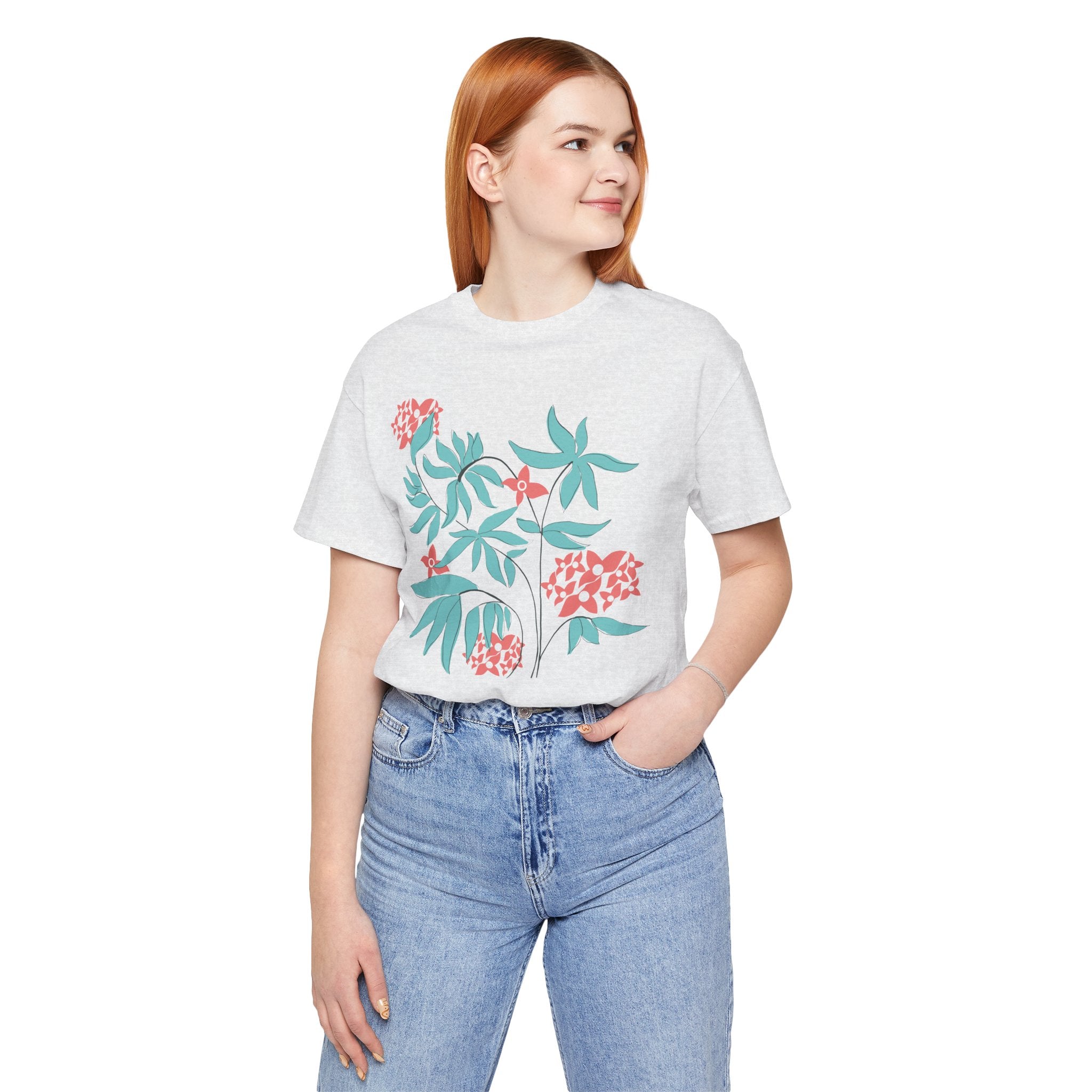 Floral Graphic Unisex Cotton T-Shirt