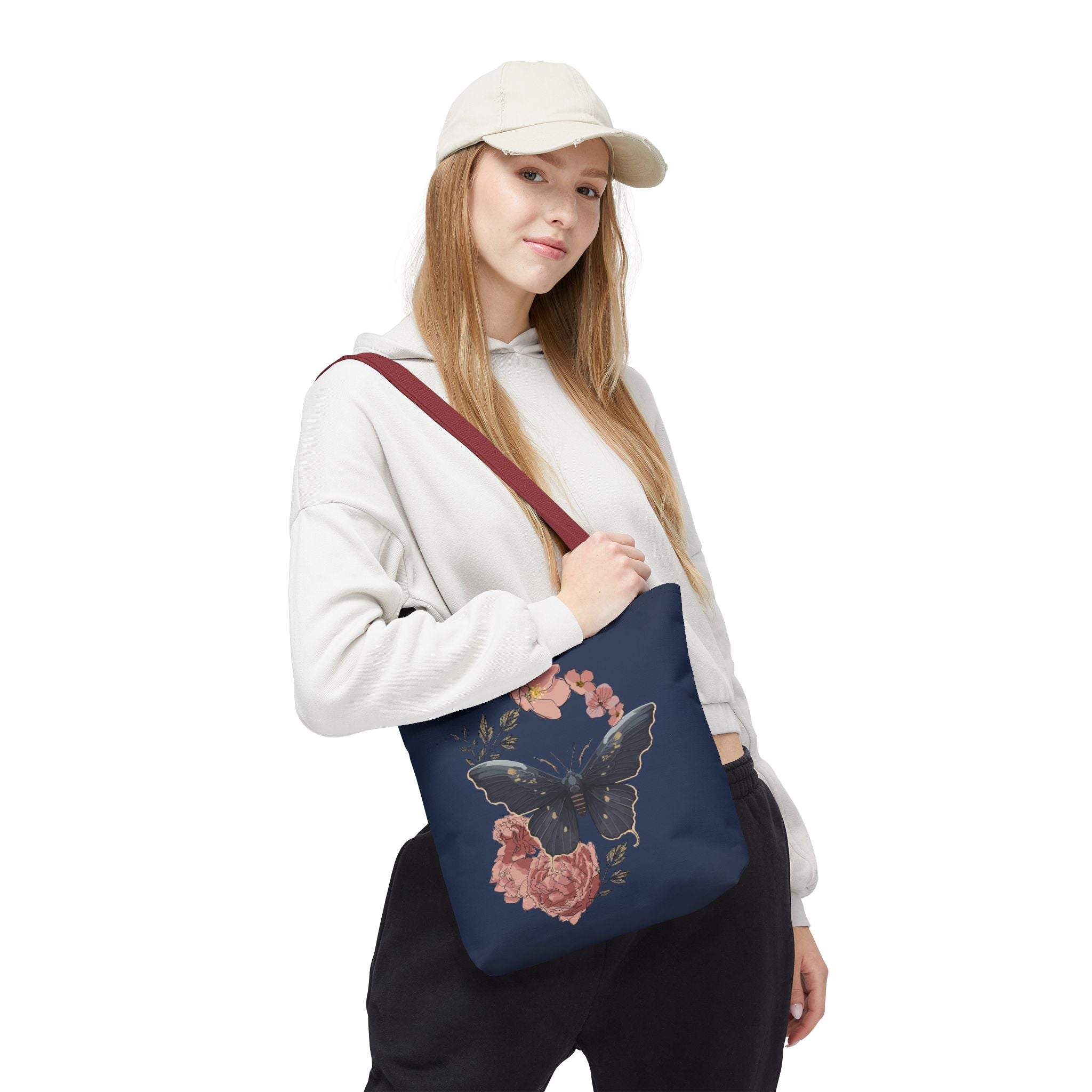 Floral Butterfly Tote Bag
