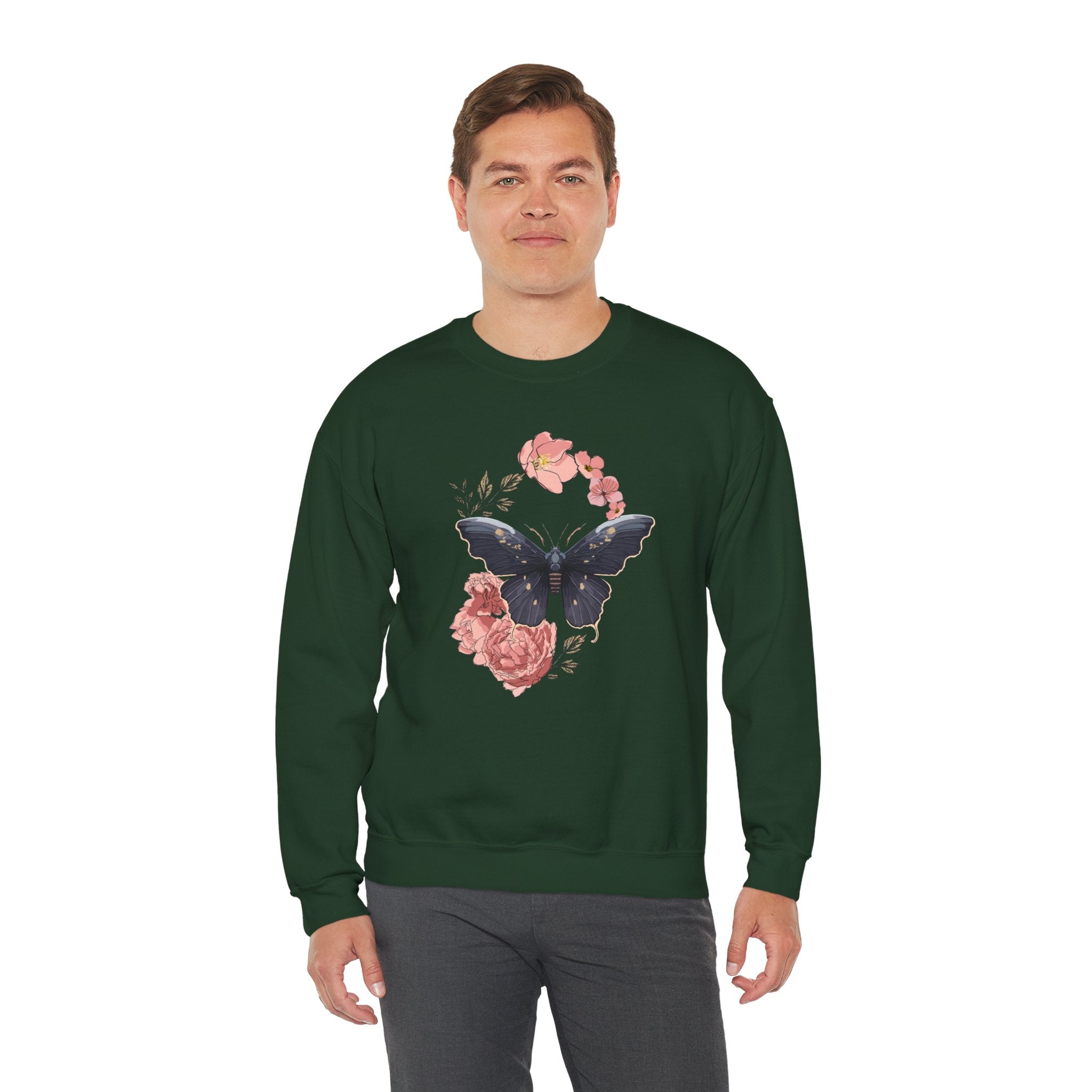 Cozy Unisex  Butterfly Floral Sweatshirt