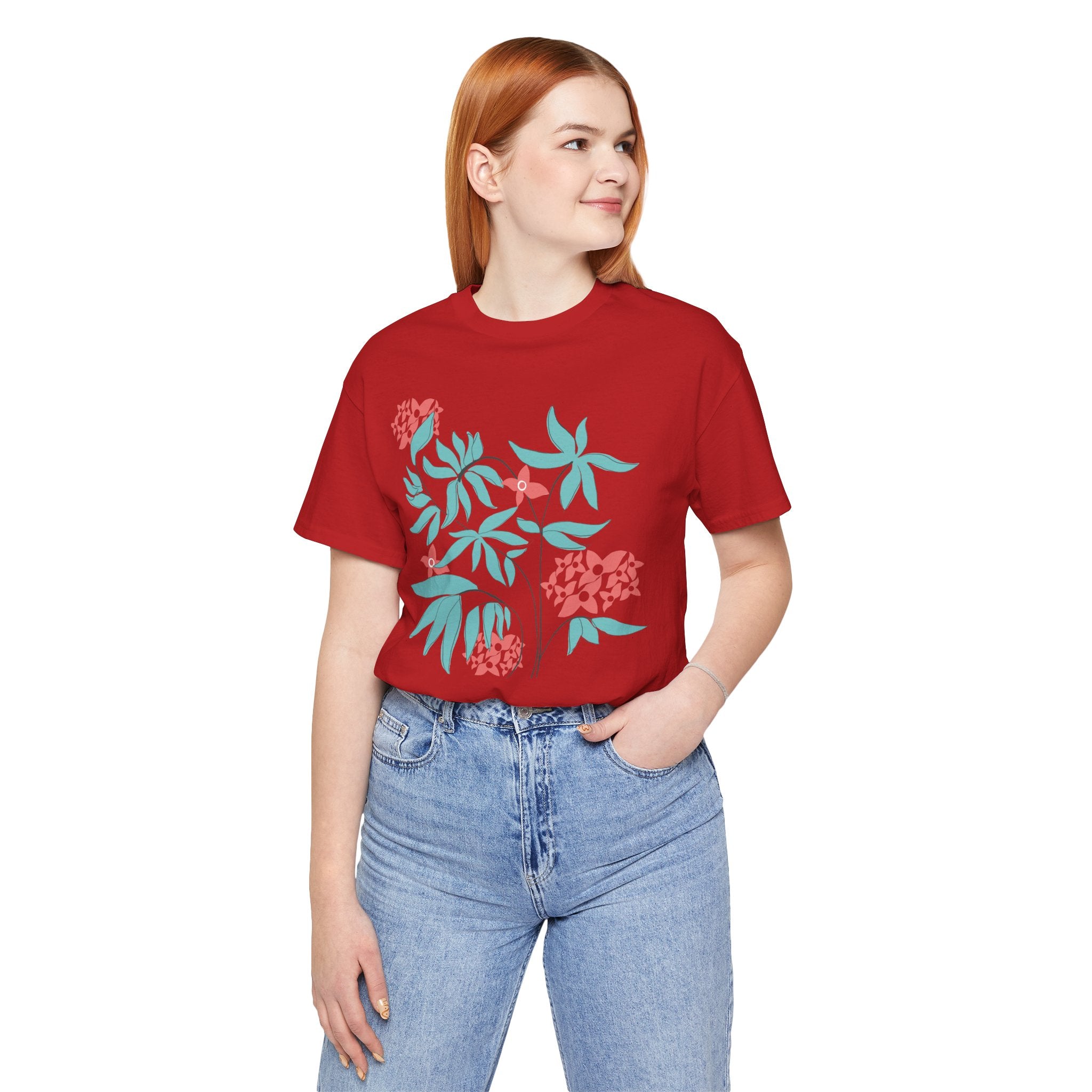 Floral Graphic Unisex Cotton T-Shirt