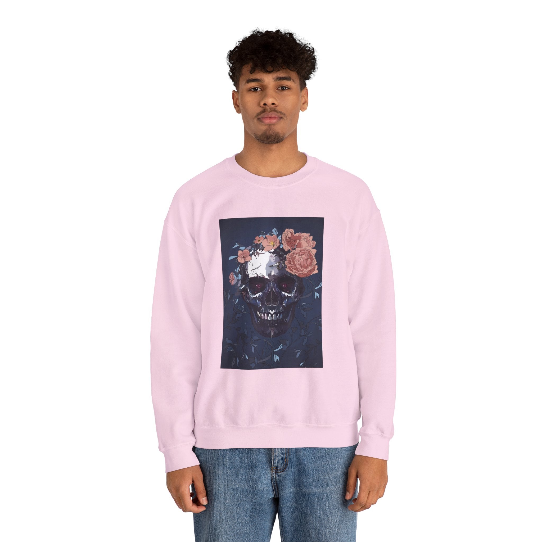 Cozy Floral Skull Sweatshirt