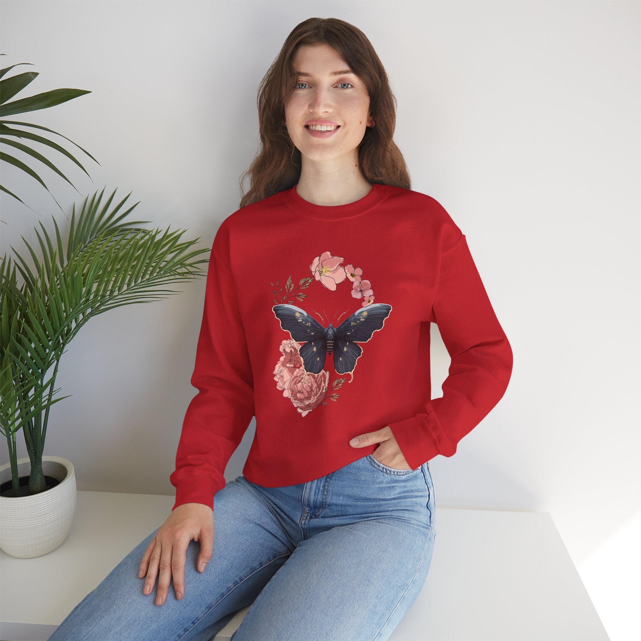 Cozy Unisex  Butterfly Floral Sweatshirt