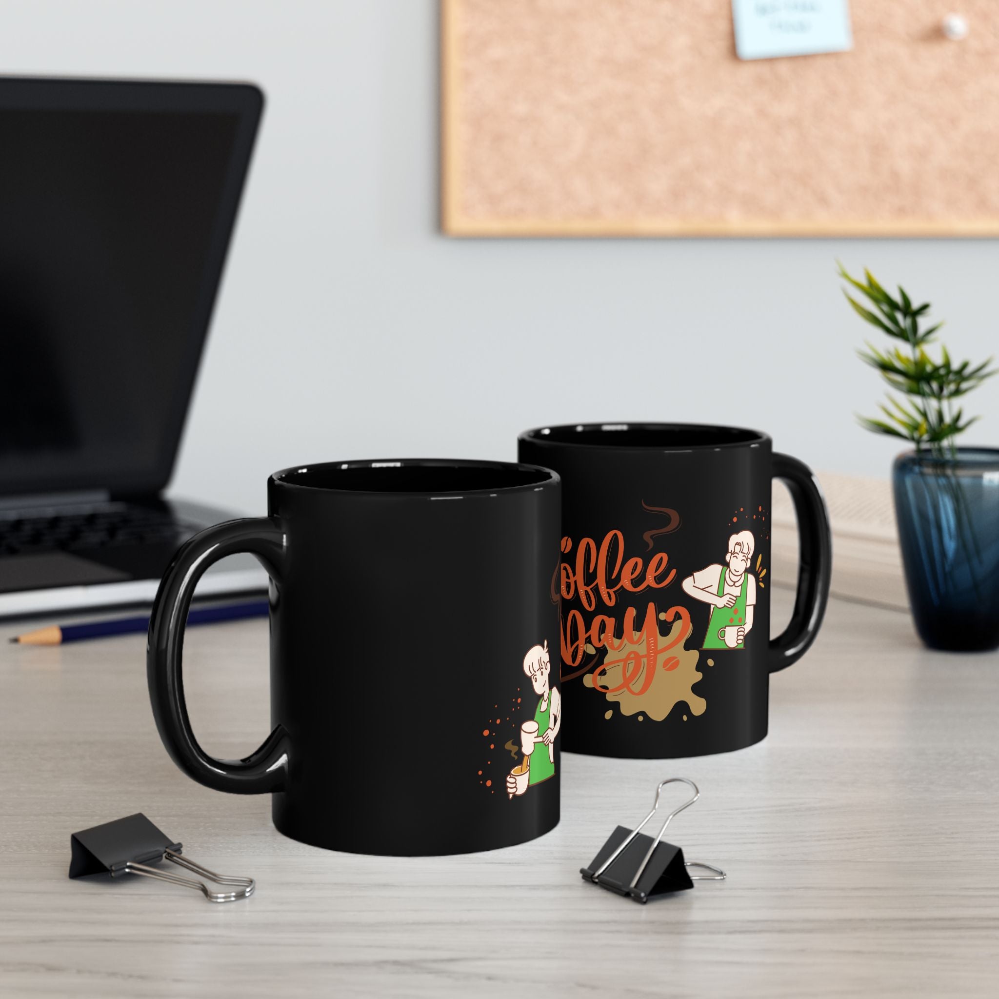 Coffee Day Black Mug