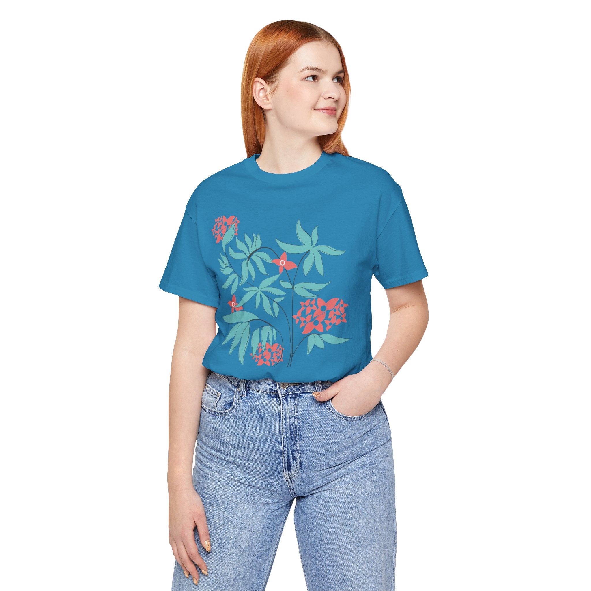 Floral Graphic Unisex Cotton T-Shirt