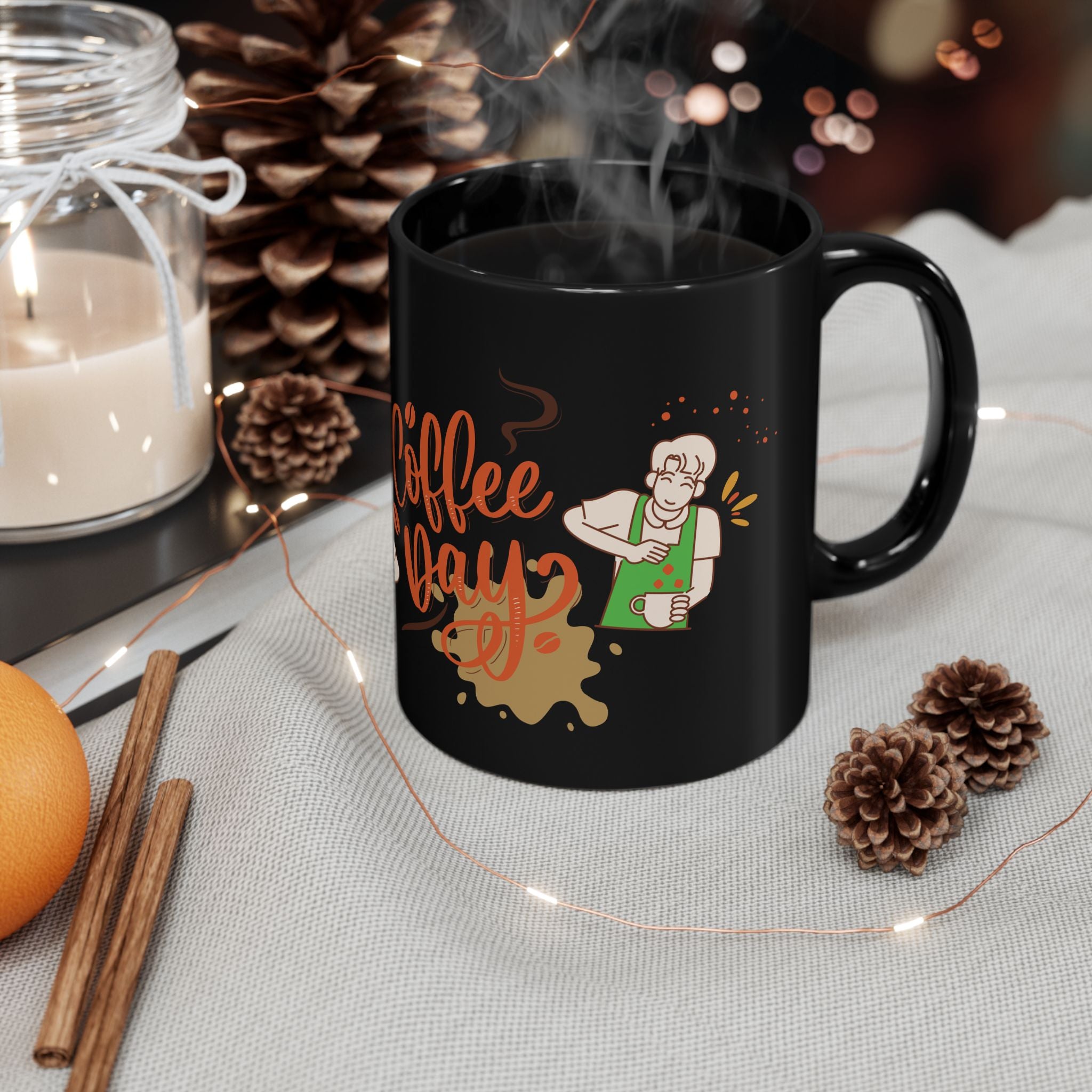 Coffee Day Black Mug