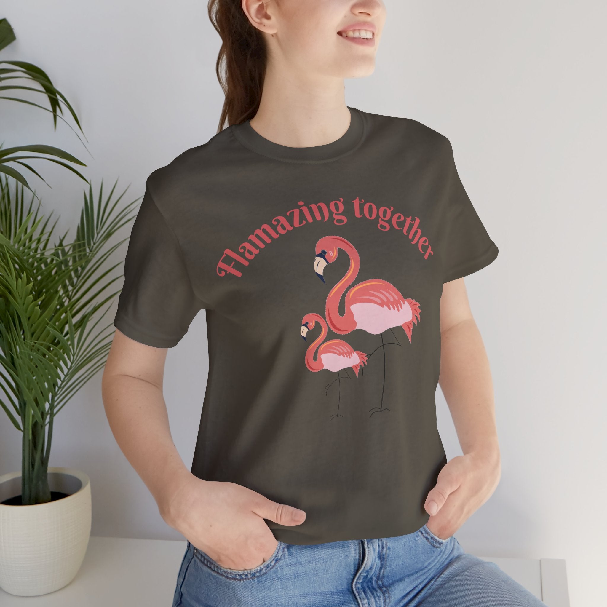 Flamingo Printed Unisex 100% Cotton T-Shirt