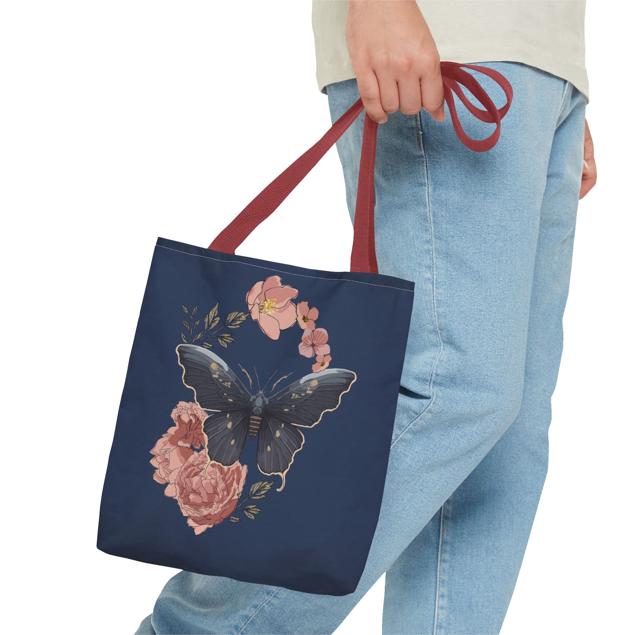 Floral Butterfly Tote Bag