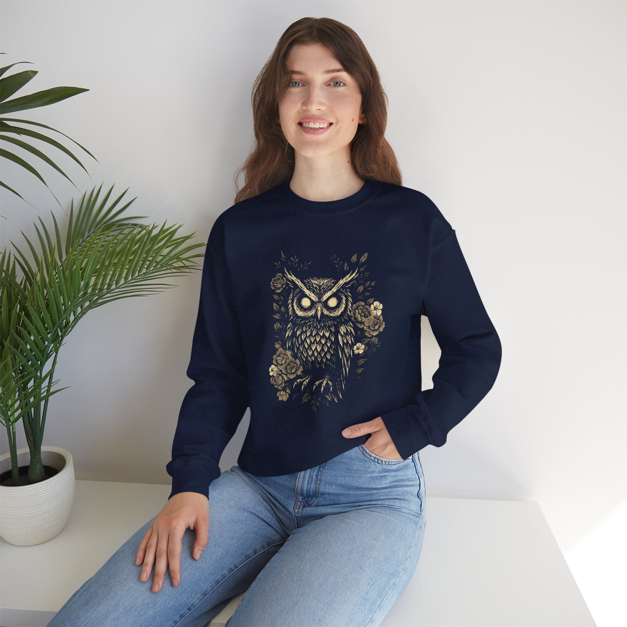 Cozy Unisex Owl Pullover Sweatshirt