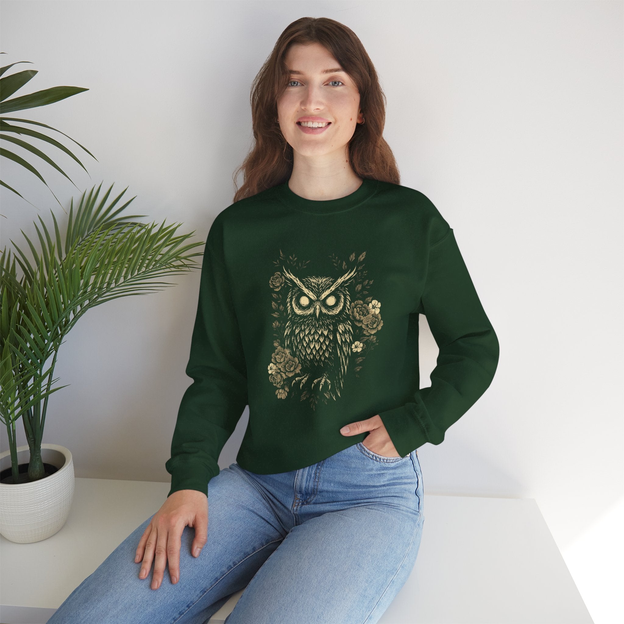 Cozy Unisex Owl Pullover Sweatshirt