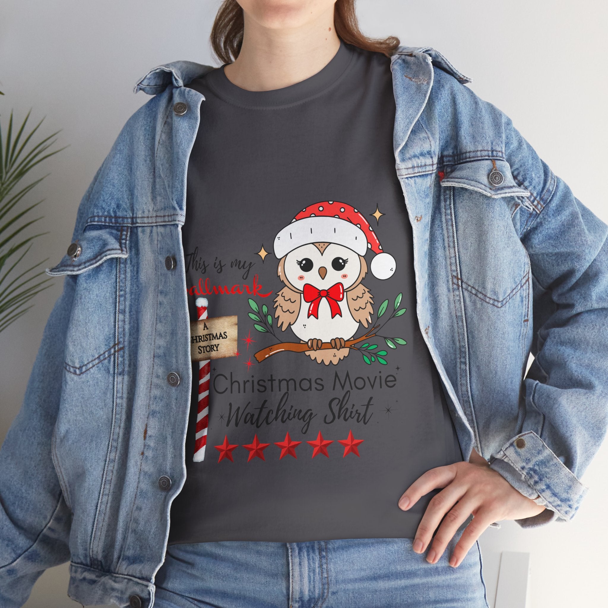 Christmas Movie Watching Shirt — Cute Owl Santa Holiday Tee