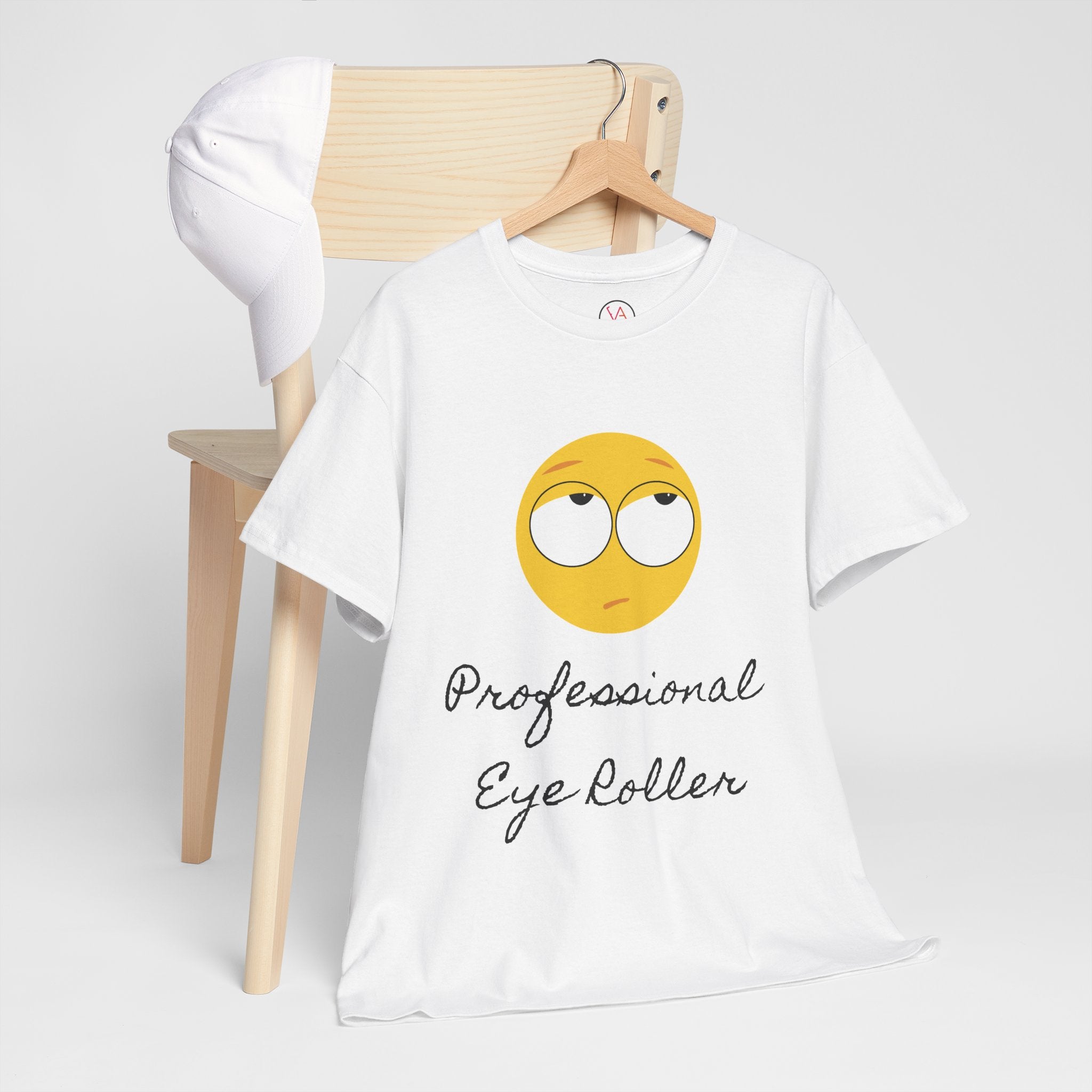 Lightweight 100% Cotton T-Shirt with Funny Eye Roll Graphic – Unisex
