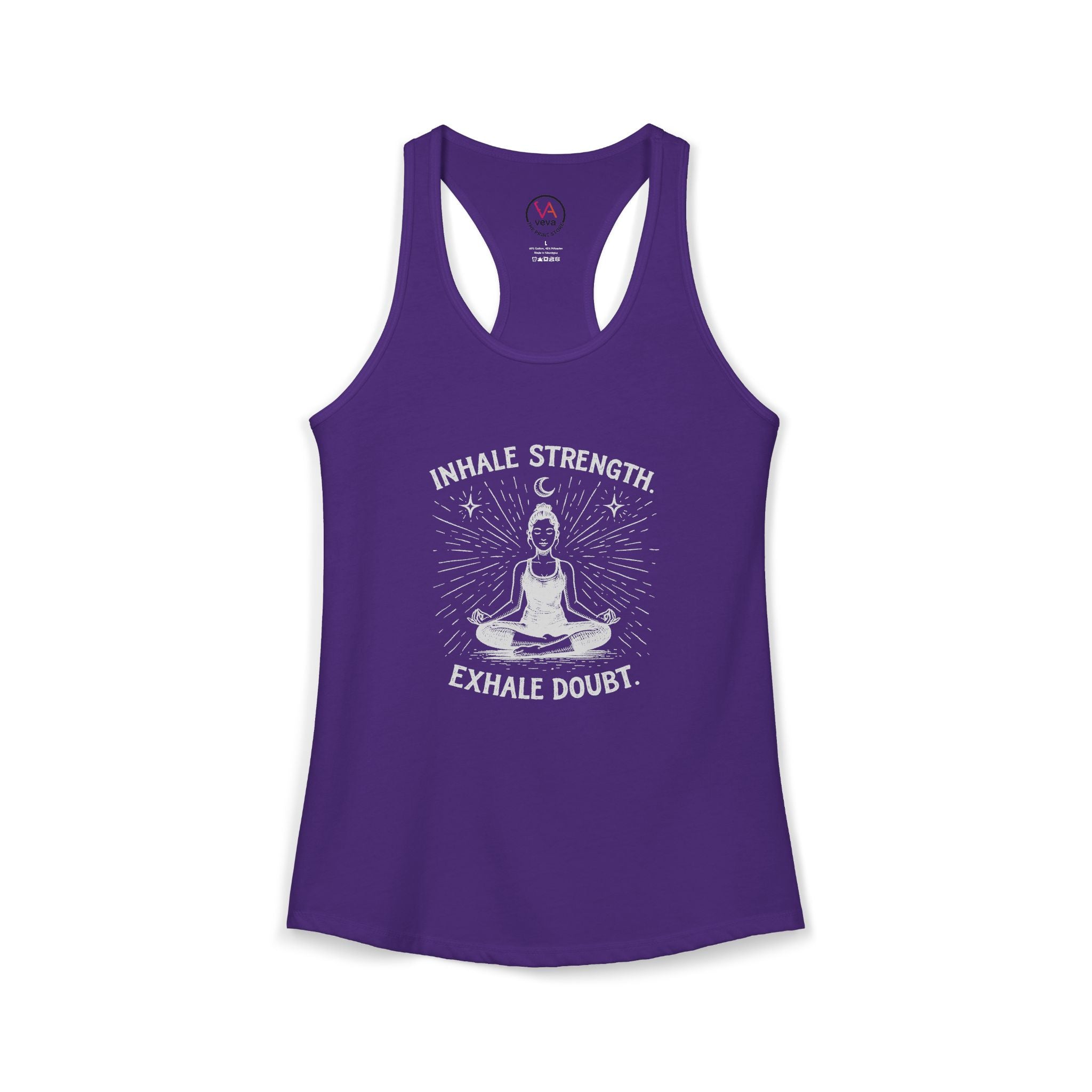 Inhale Strength, Exhale Doubt – Women’s Racerback Tank Top
