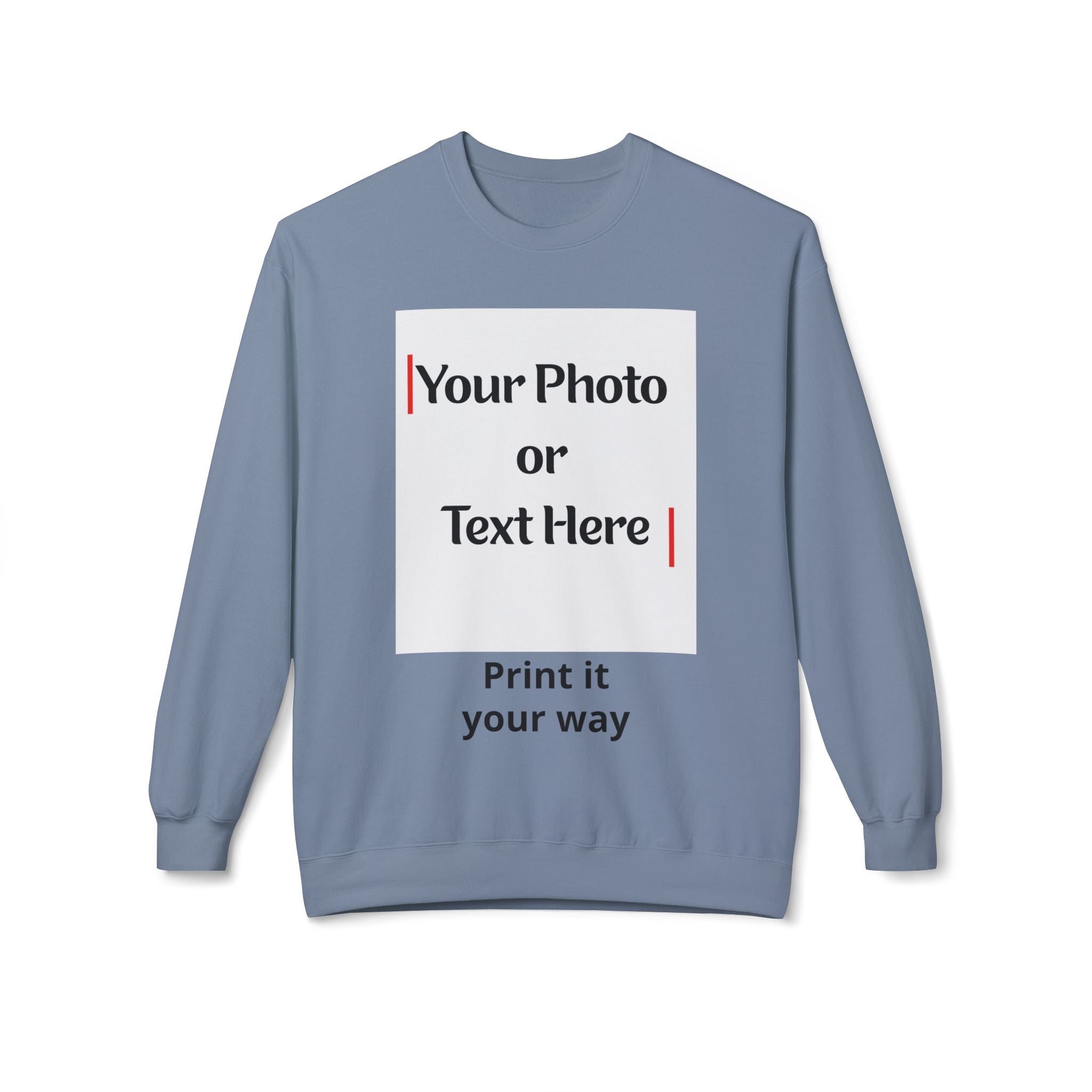 Custom Photo & Text Crewneck Sweatshirt — Personalized Fleece