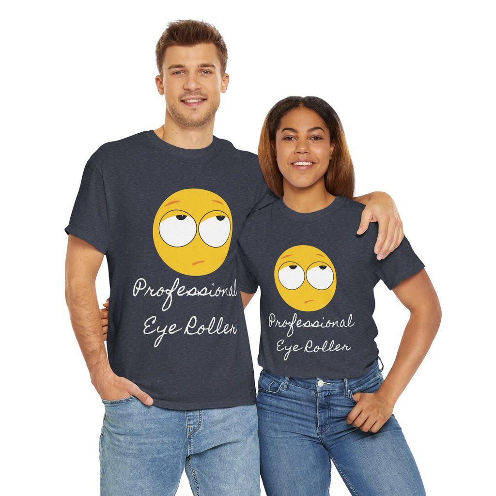 Lightweight 100% Cotton T-Shirt with Funny Eye Roll Graphic – Unisex