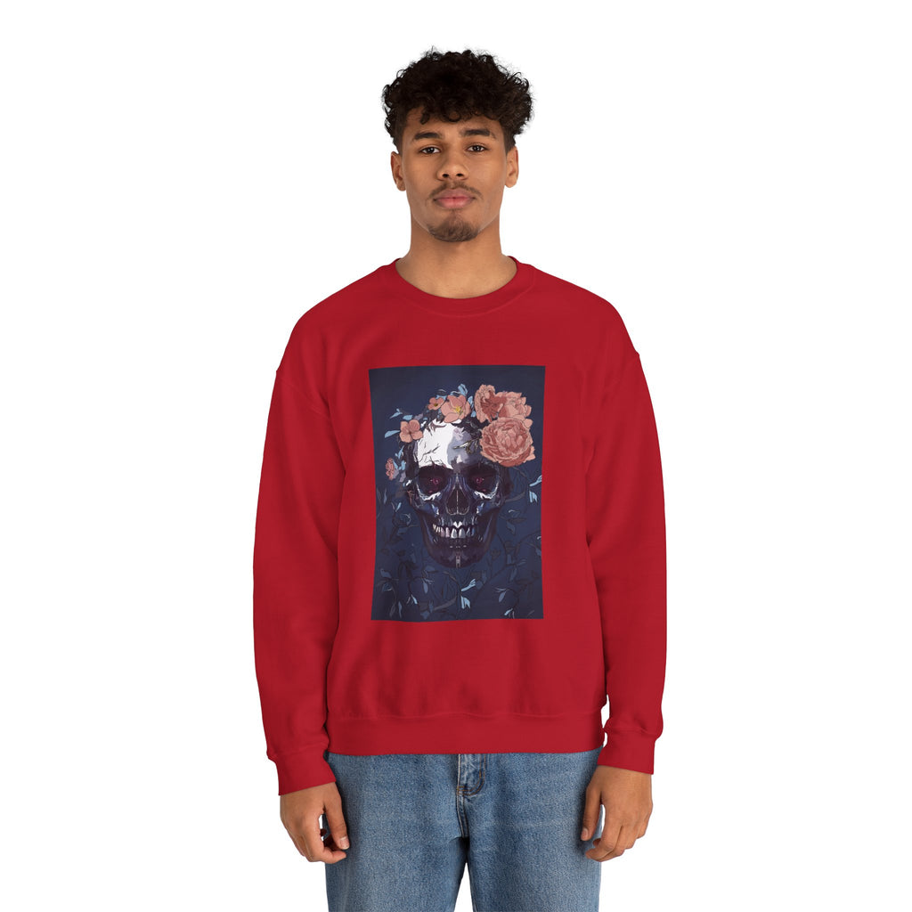 Cozy Floral Skull Sweatshirt