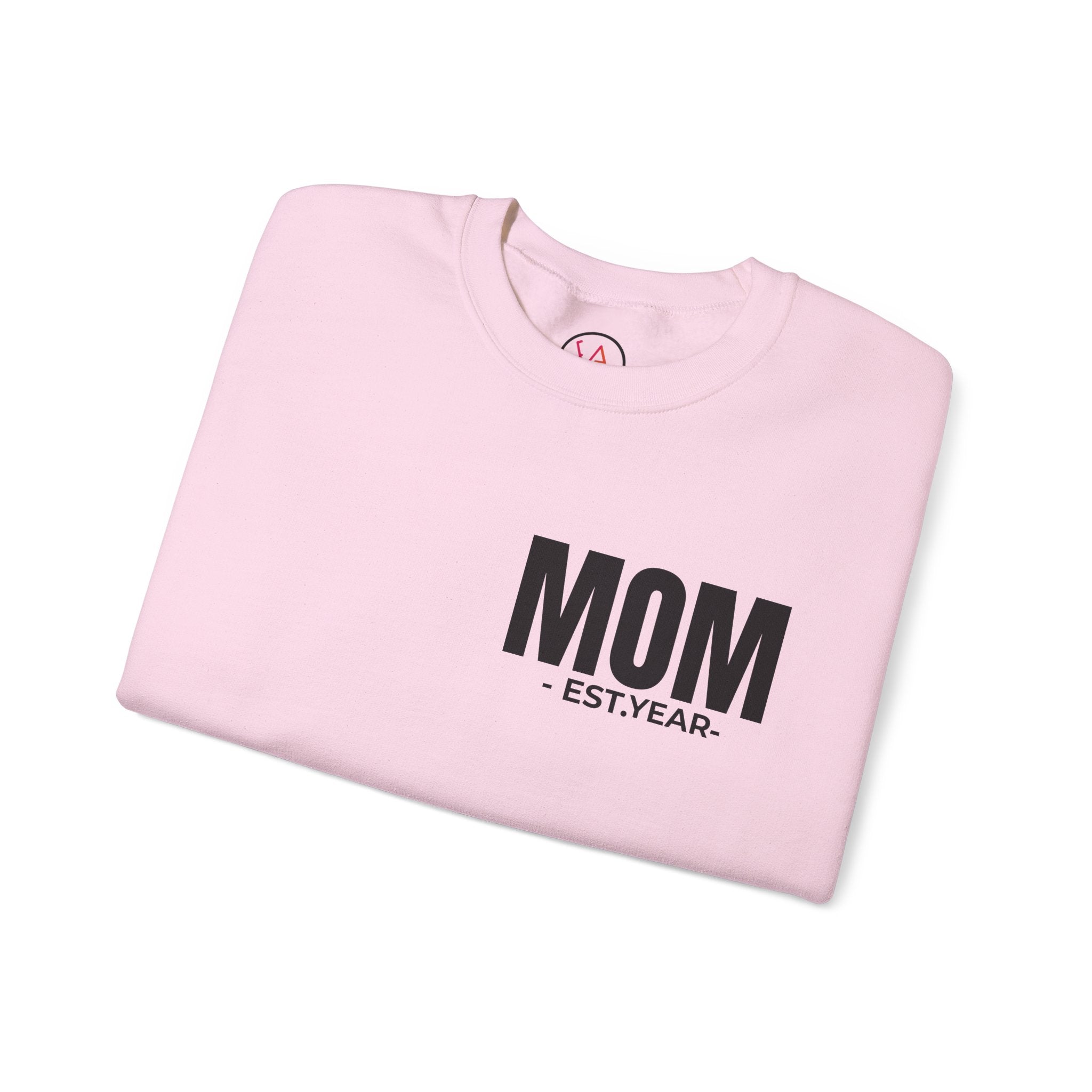 Personalized 'MOM EST. [Year]' Crewneck Sweatshirt — Custom Mother's Day/New Mom Gift
