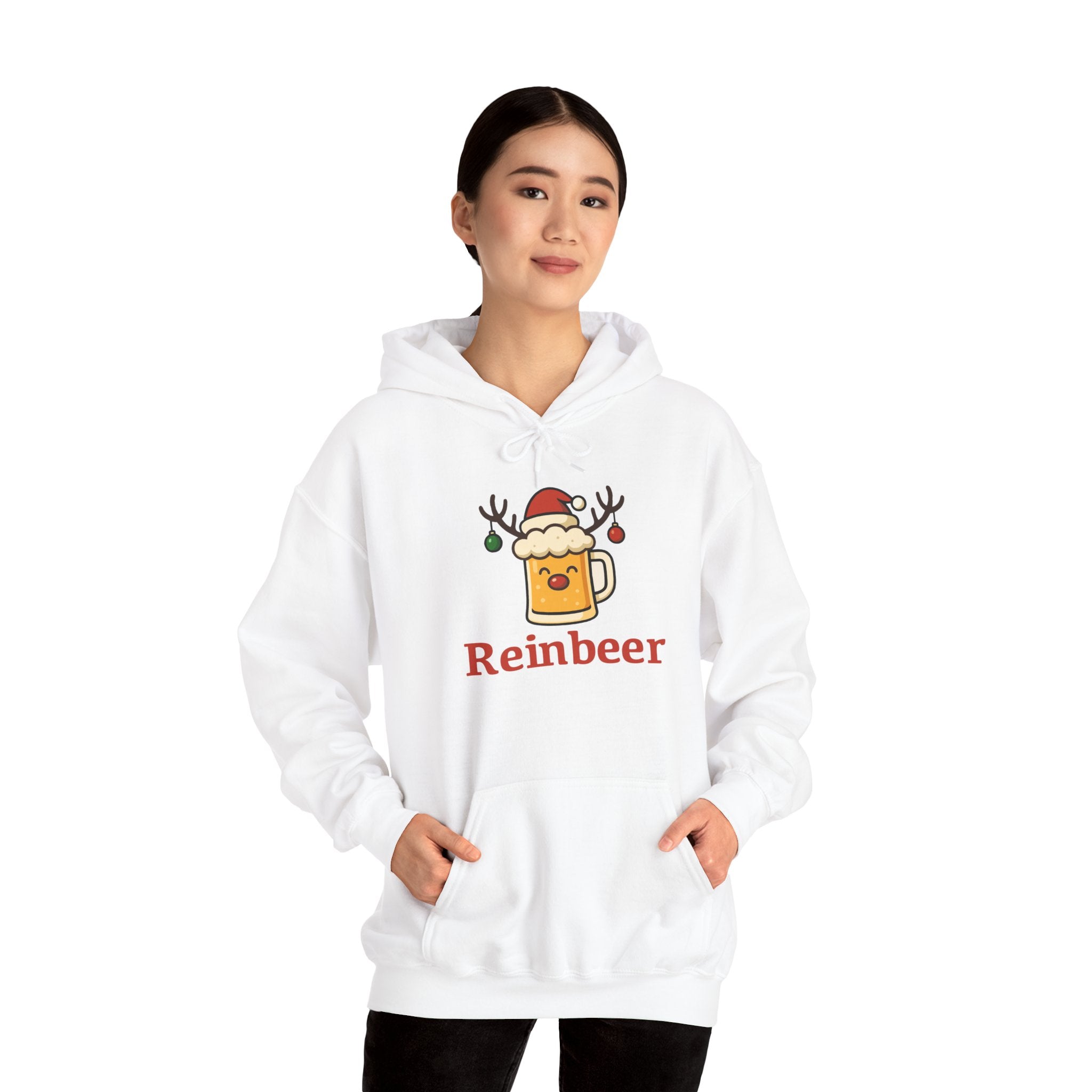 Cozy Christmas 'Reinbeer Mug' Hoodie — Holiday Reindeer Beer Sweatshirt