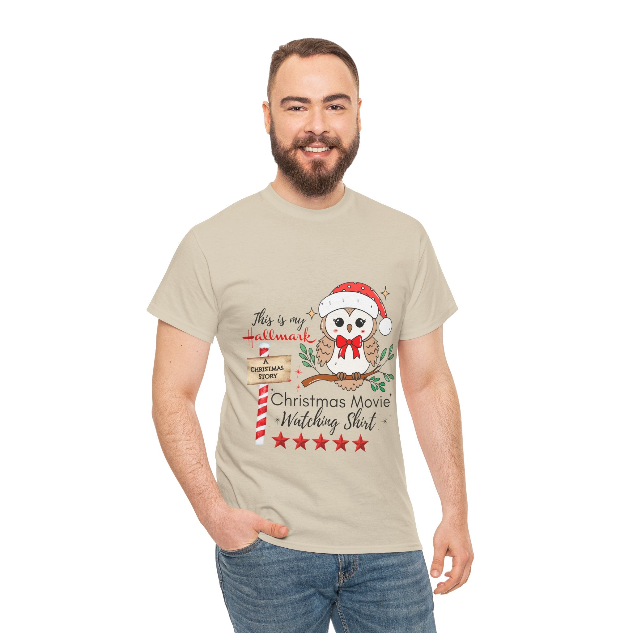 Christmas Movie Watching Shirt — Cute Owl Santa Holiday Tee