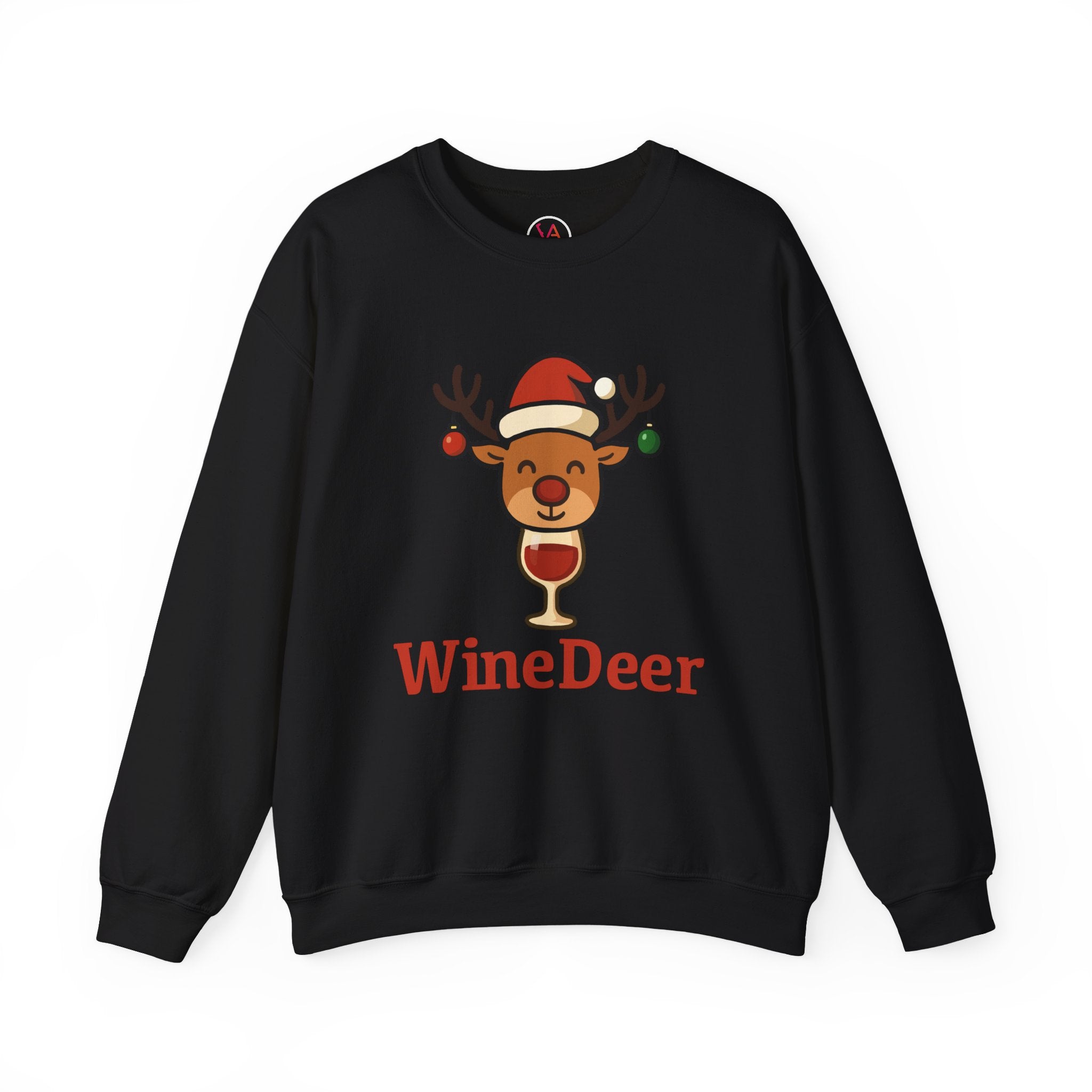 Wine Deer Sweatshirt — Christmas Wine Lover Holiday Crewneck