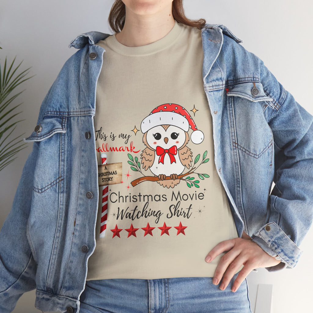 Christmas Movie Watching Shirt — Cute Owl Santa Holiday Tee