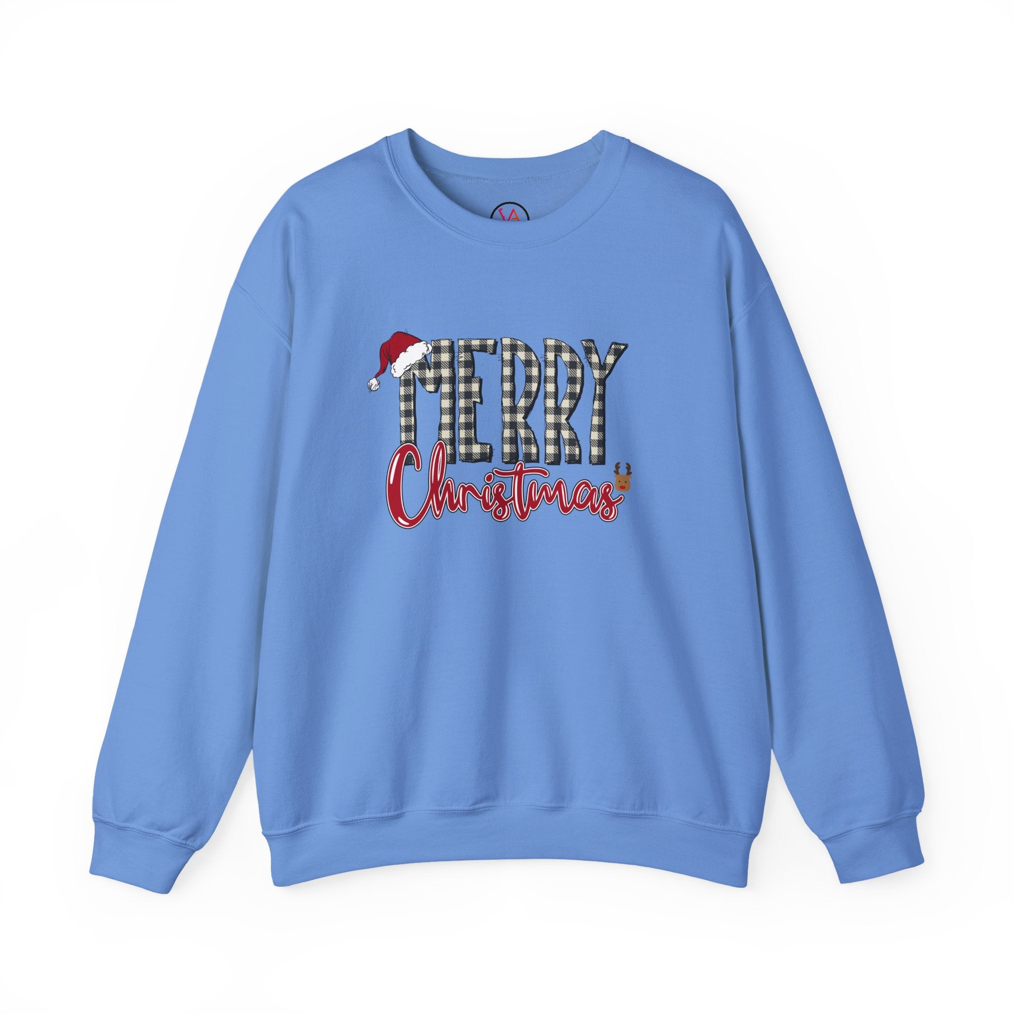Merry Christmas Plaid Crewneck Sweatshirt – Classic Holiday Design