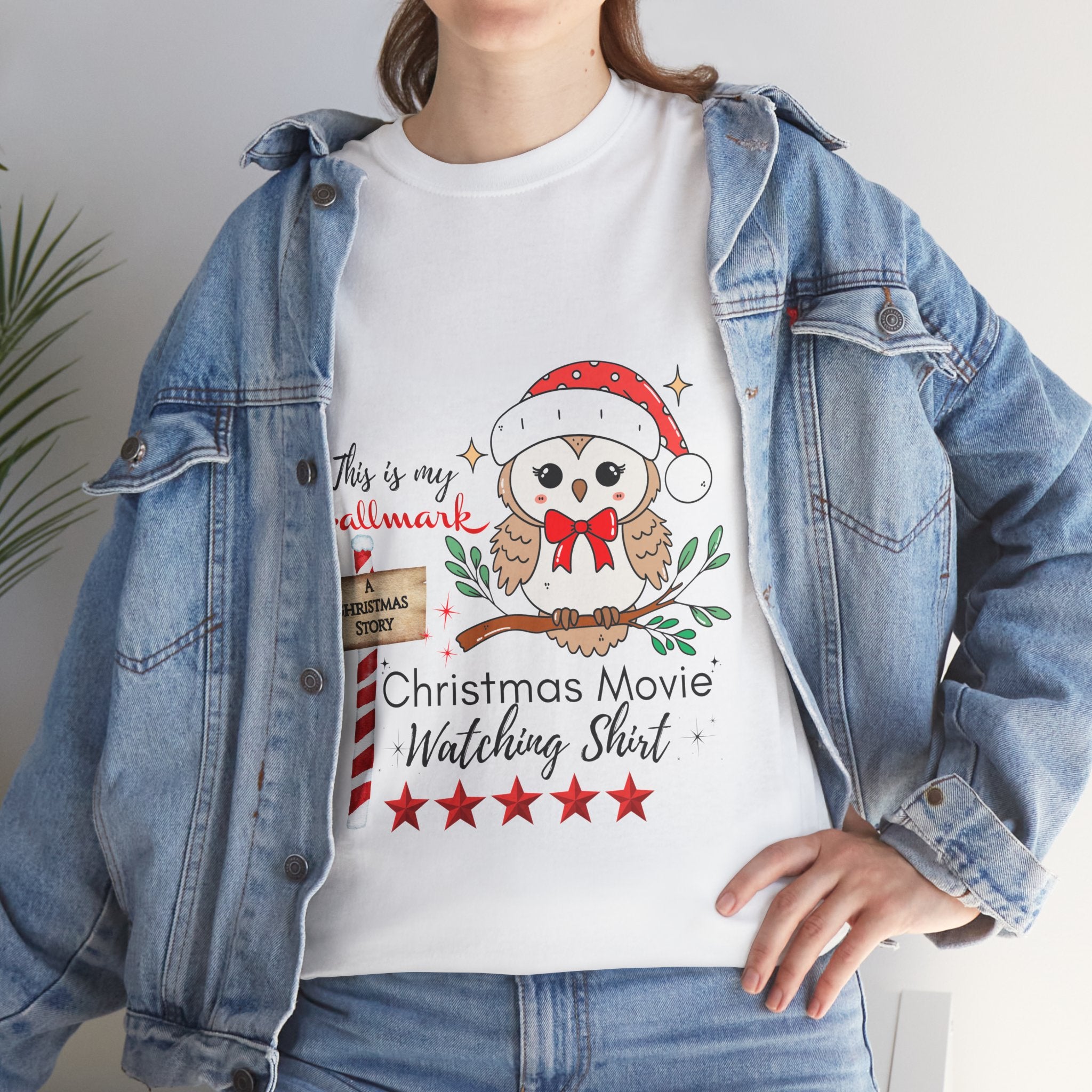 Christmas Movie Watching Shirt — Cute Owl Santa Holiday Tee
