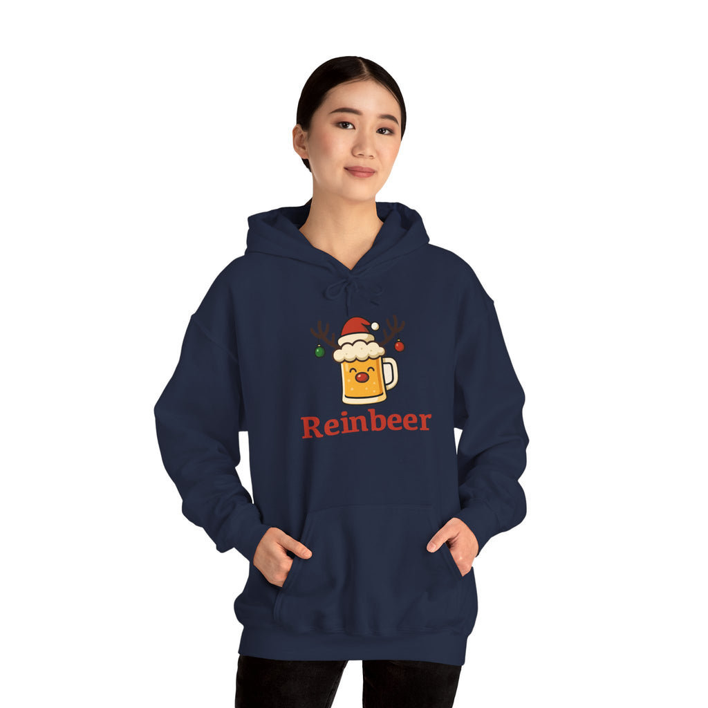 Cozy Christmas 'Reinbeer Mug' Hoodie — Holiday Reindeer Beer Sweatshirt