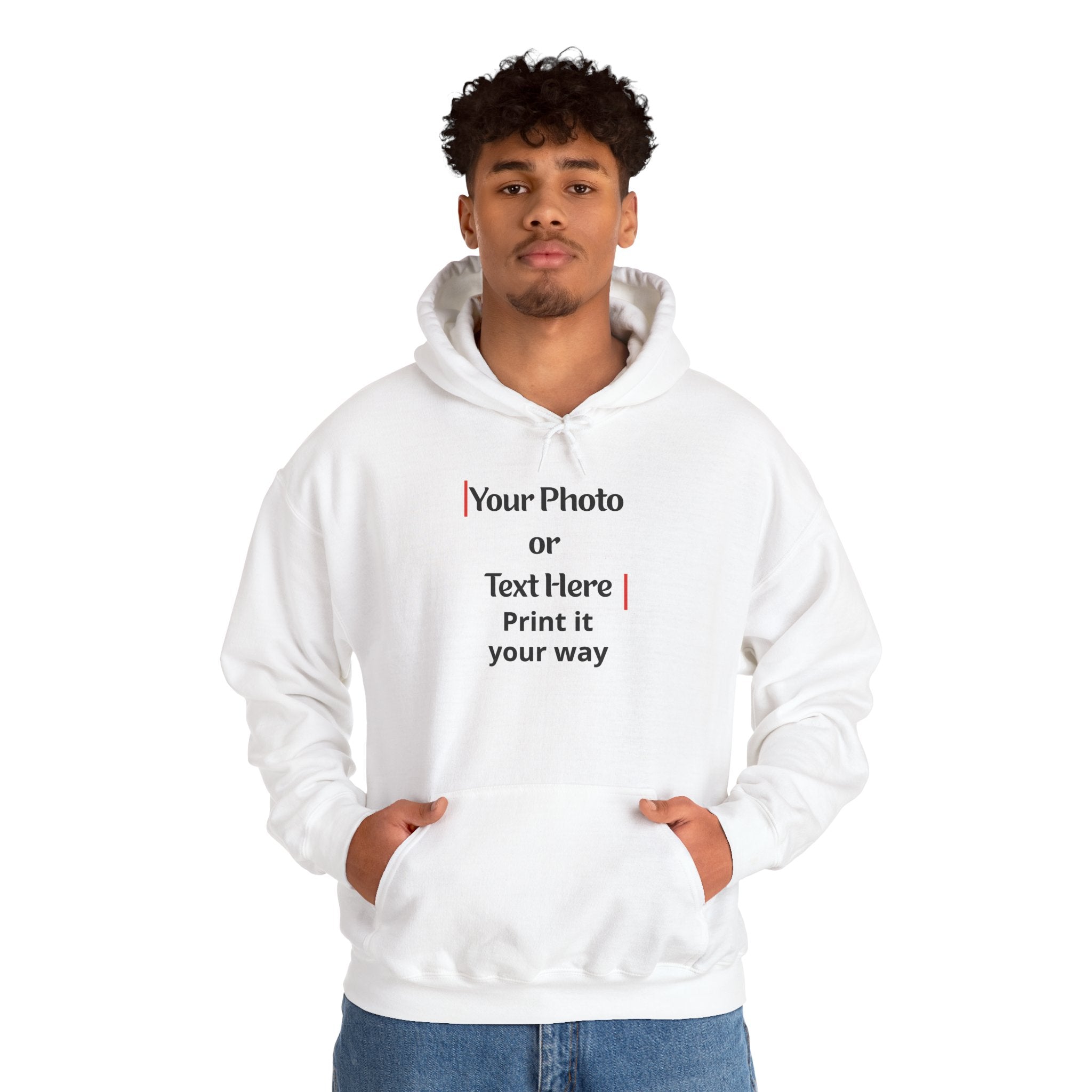 Personalized Photo or Logo or Custom Text Unisex Cotton Hoodie