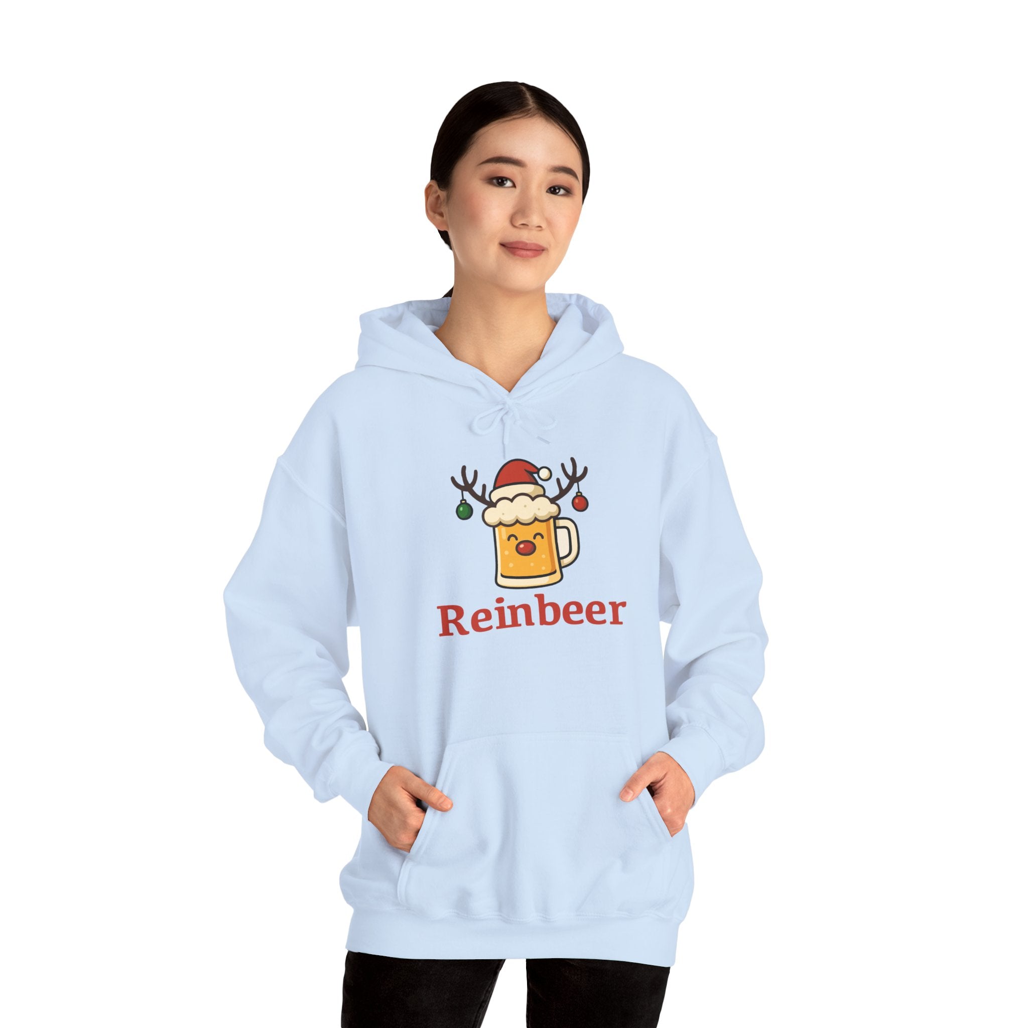 Cozy Christmas 'Reinbeer Mug' Hoodie — Holiday Reindeer Beer Sweatshirt